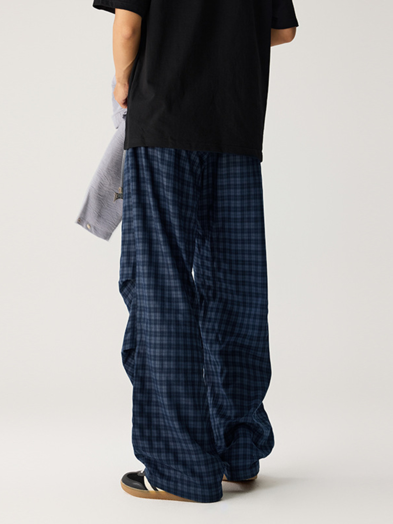 Men's Plaid Wide-Leg Pants