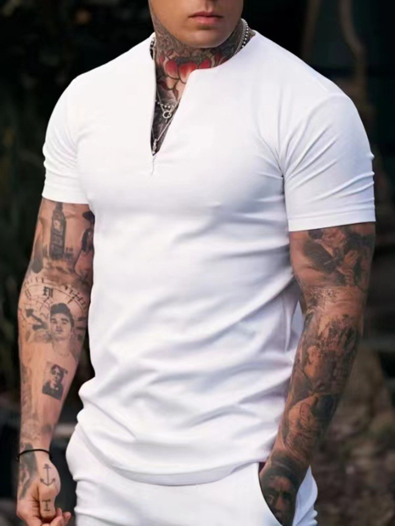 Men's Notched Short Sleeve Active T-Shirt