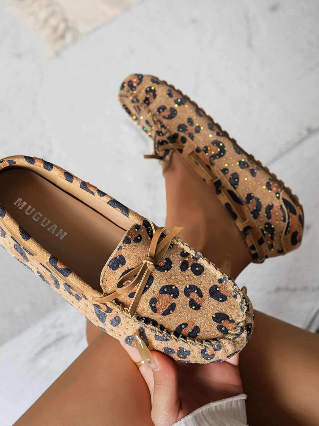 Bow Round Toe Flats Slip-Ons