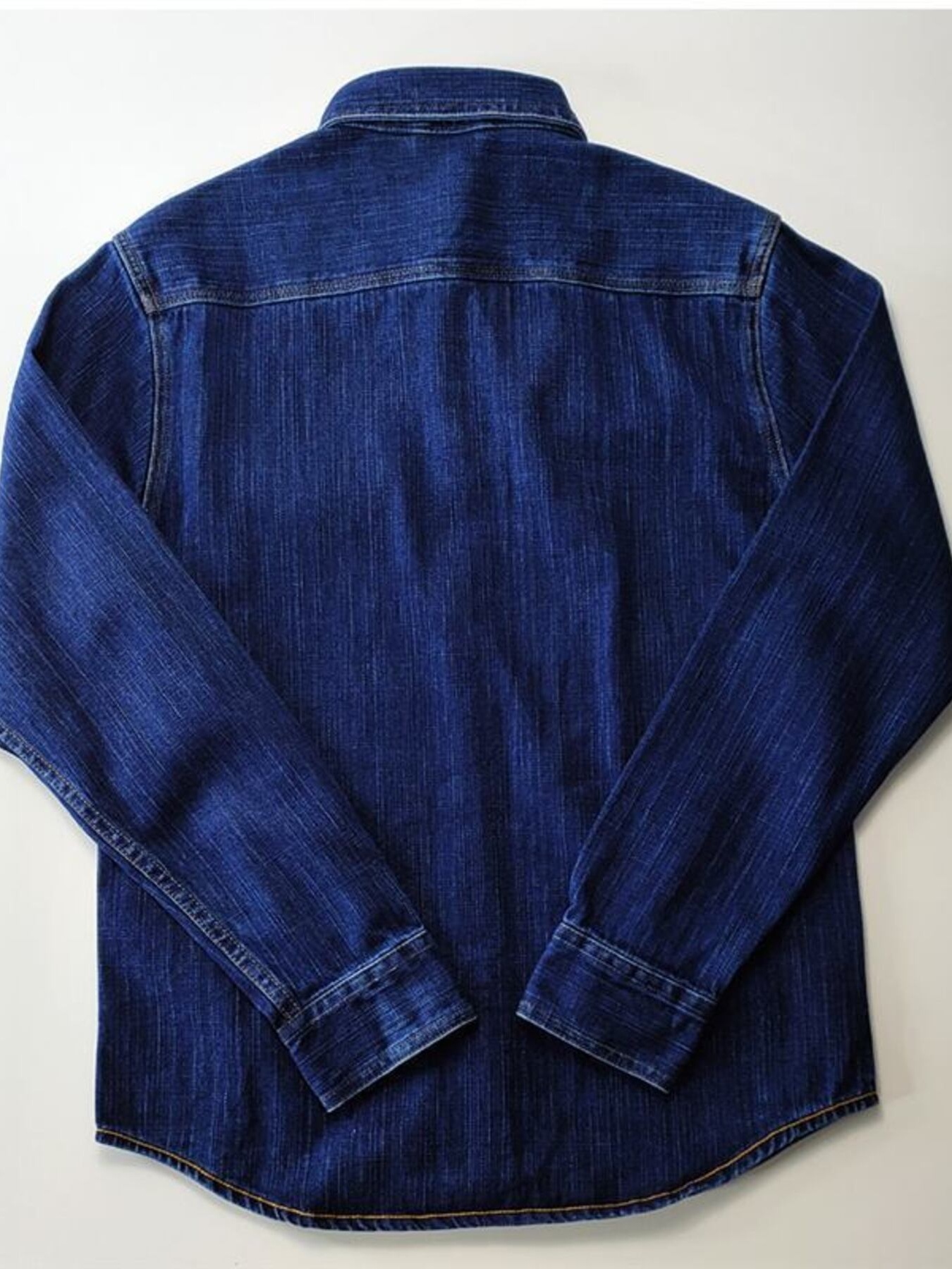 Men's Plus Size Button Up Long Sleeve Denim Shirt