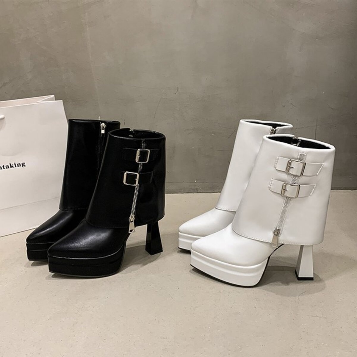 Point Toe High Heels Boots