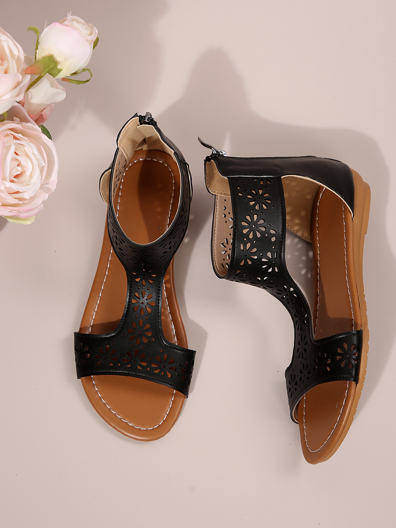 Cutout Open Toe Sandals