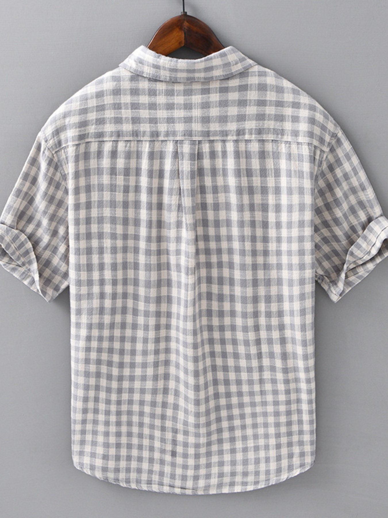 Men's Plus Size Plaid Button Up Short Sleeve Shirt