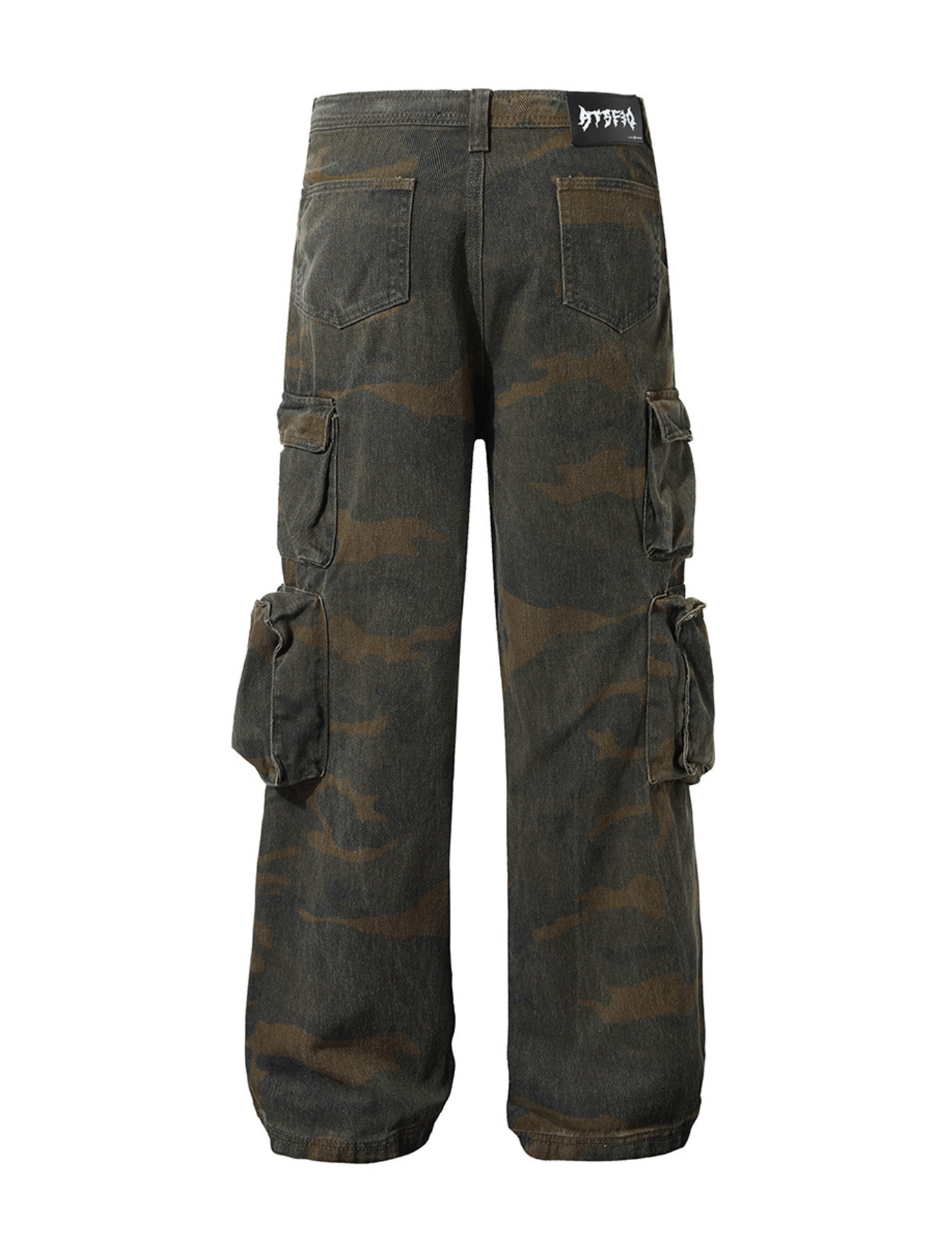 Men's Vintage Camo Cargo Wide Leg Jeans