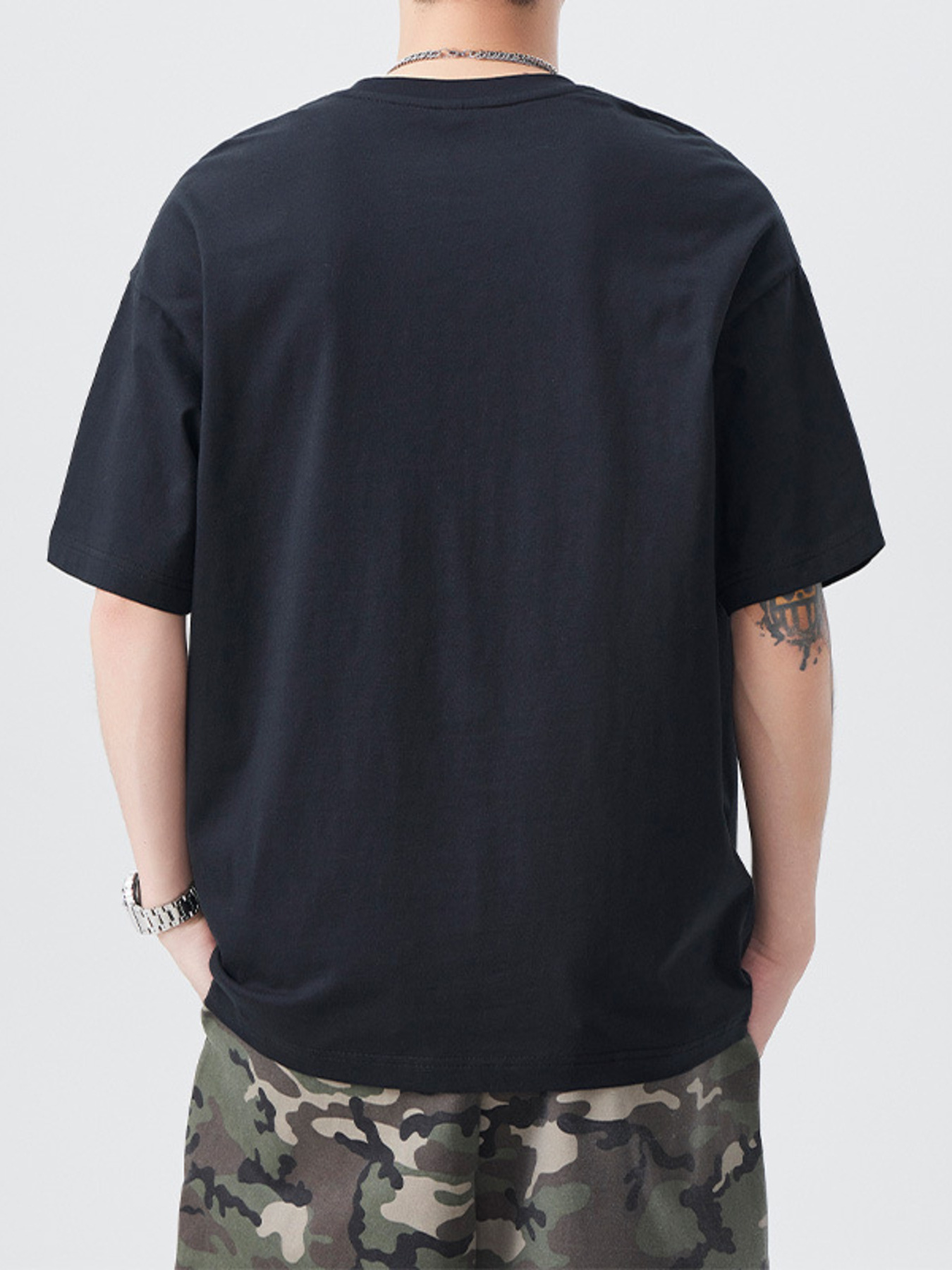 Men's Plus Size Round Neck Letter Graphic T-Shirt