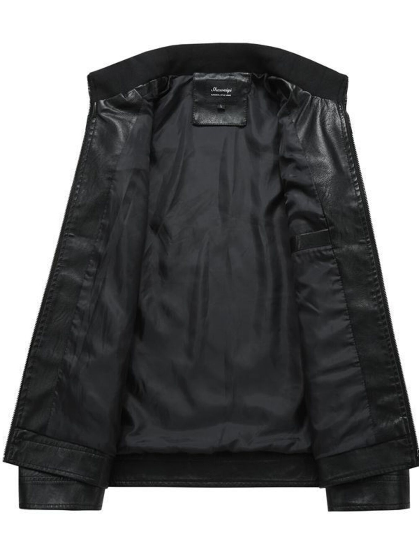 Men's Plus Size Zip Up Leather Moto Jacket