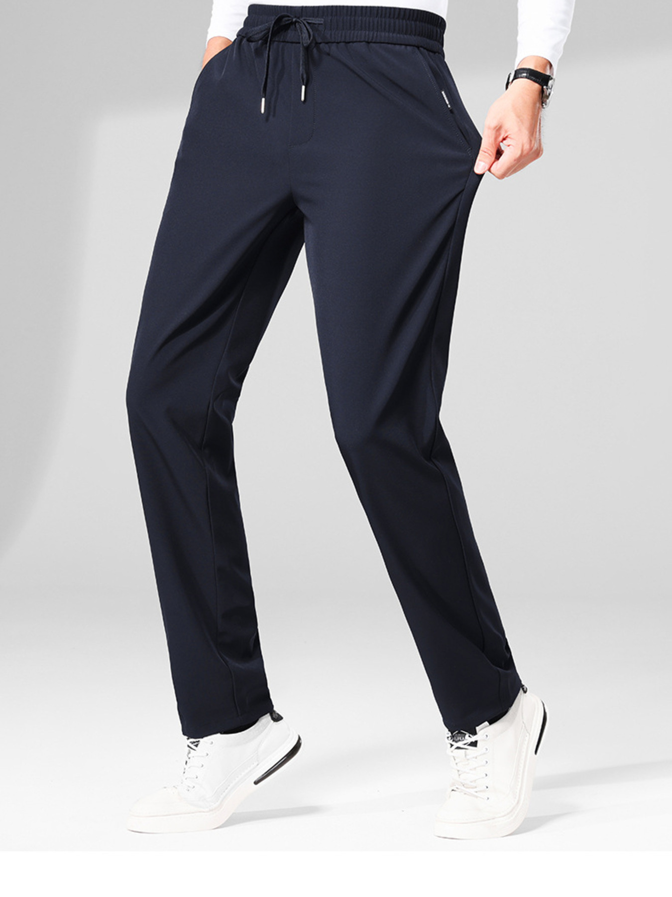 Men's Plus Size Drawstring Pants with Pockets
