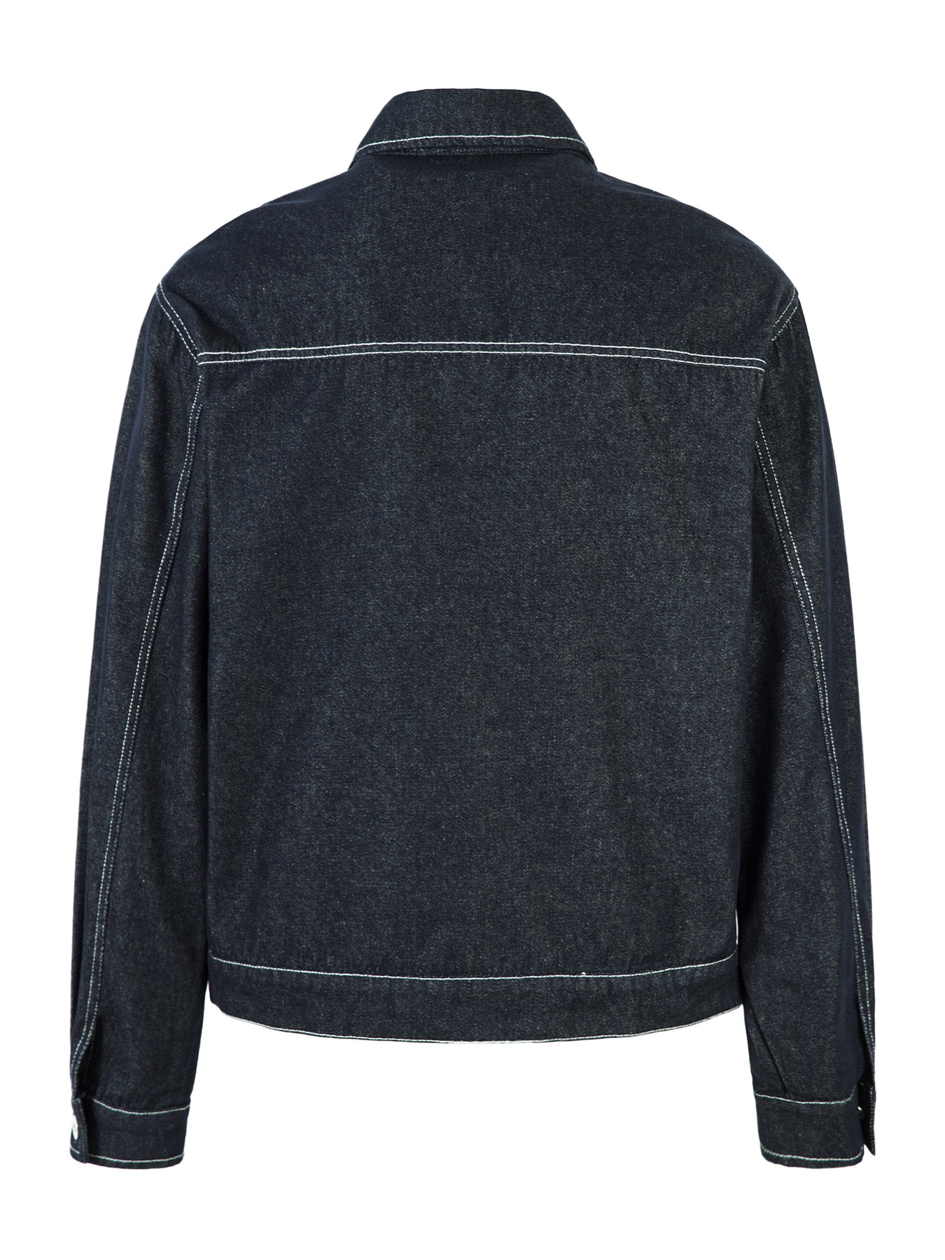 Men's Contrast Stitching Button Up Denim Jacket