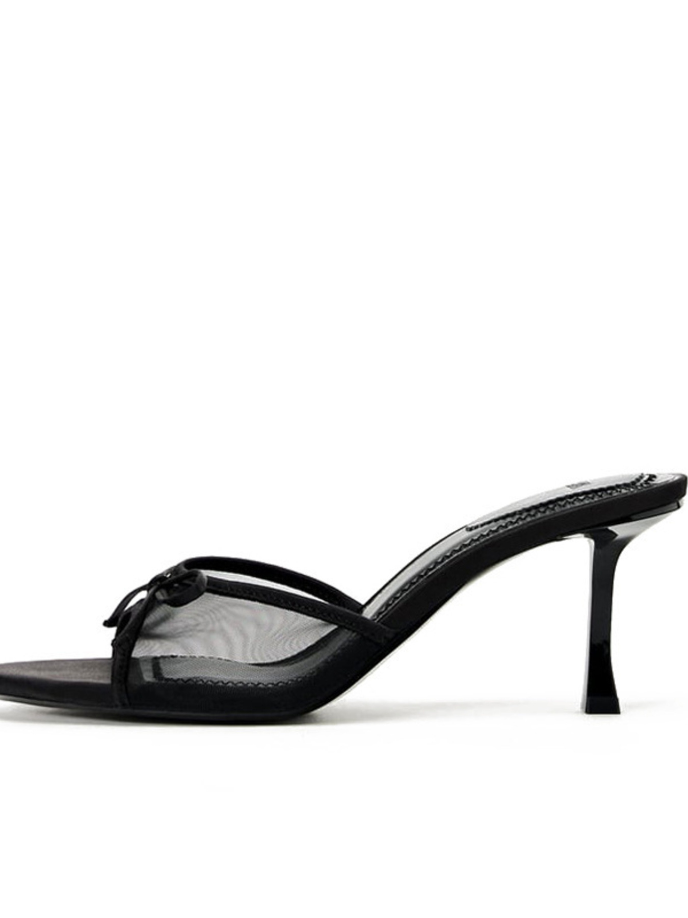 Bow Detail Stiletto Heel Mule Sandals