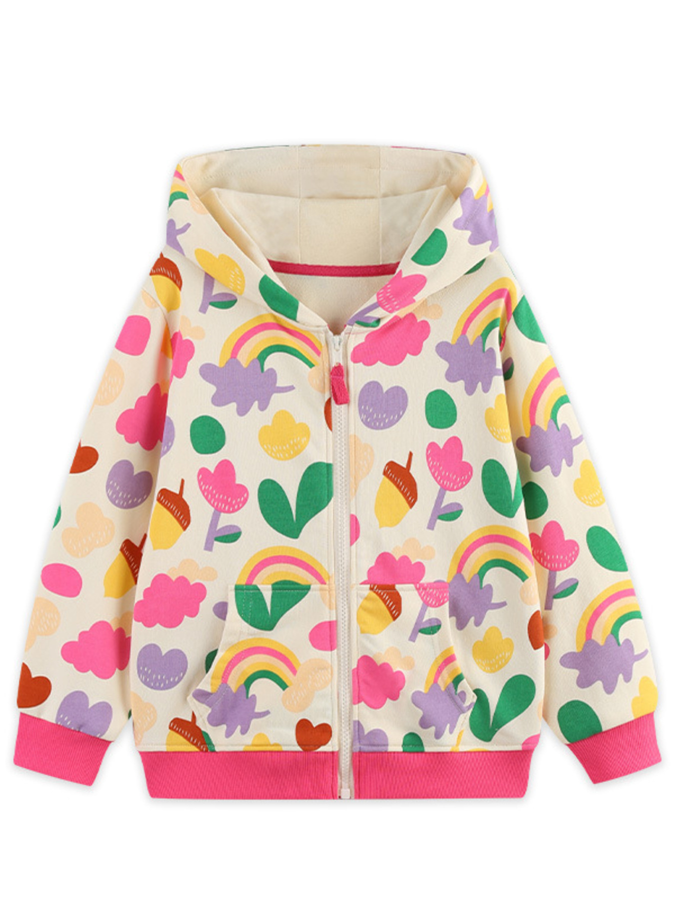 Children's Contrast Zip-Up Hoodie