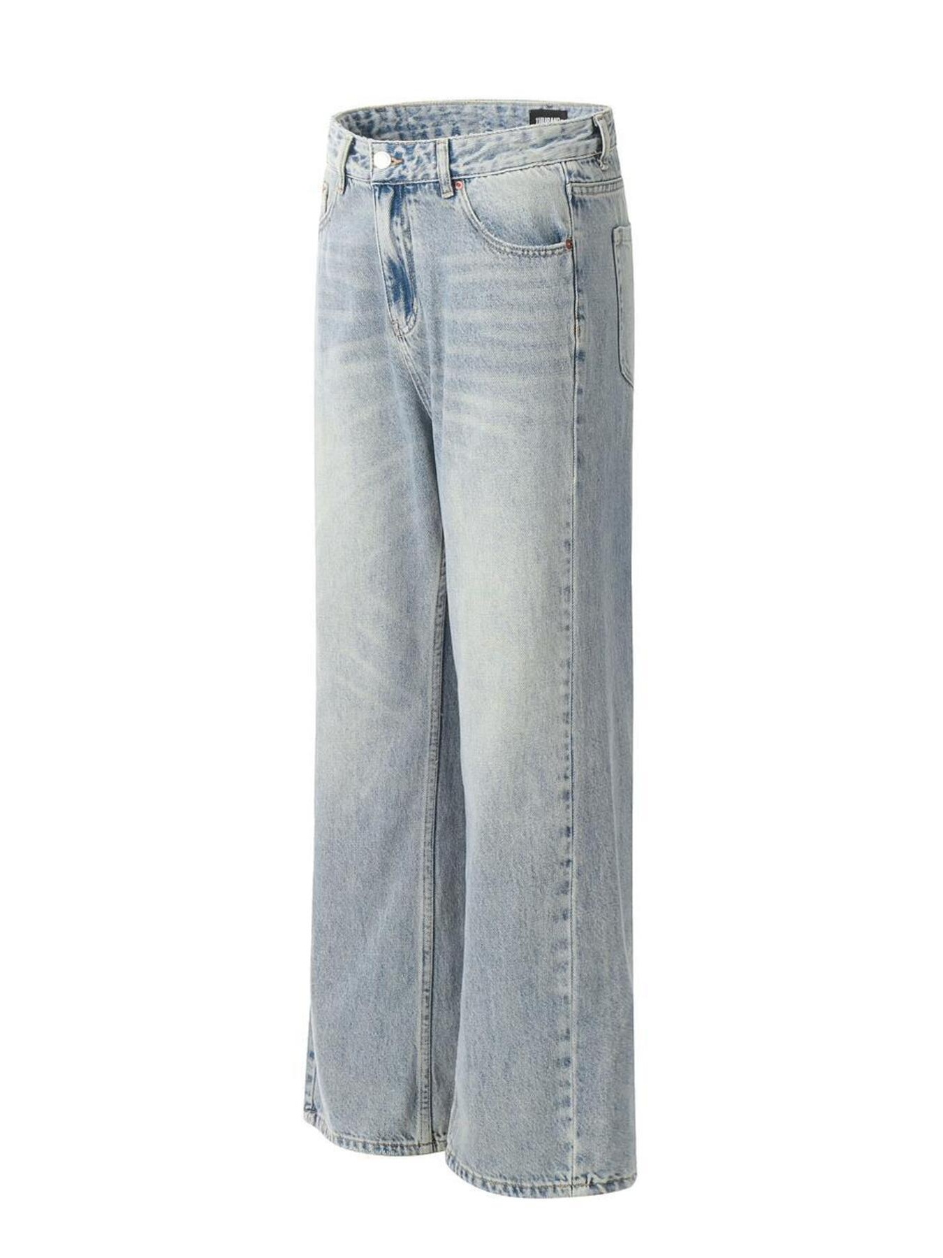 Men's Wash High-Rise Wide Leg Jeans