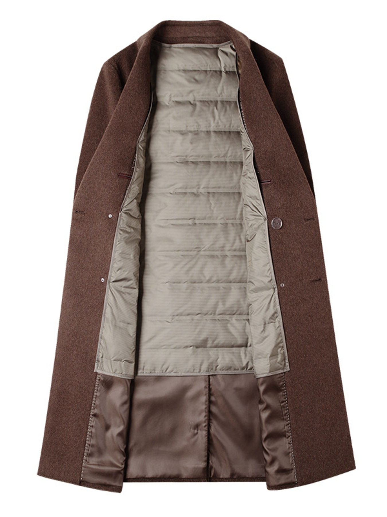 Men's Wool Blend Double-Breasted Overcoat