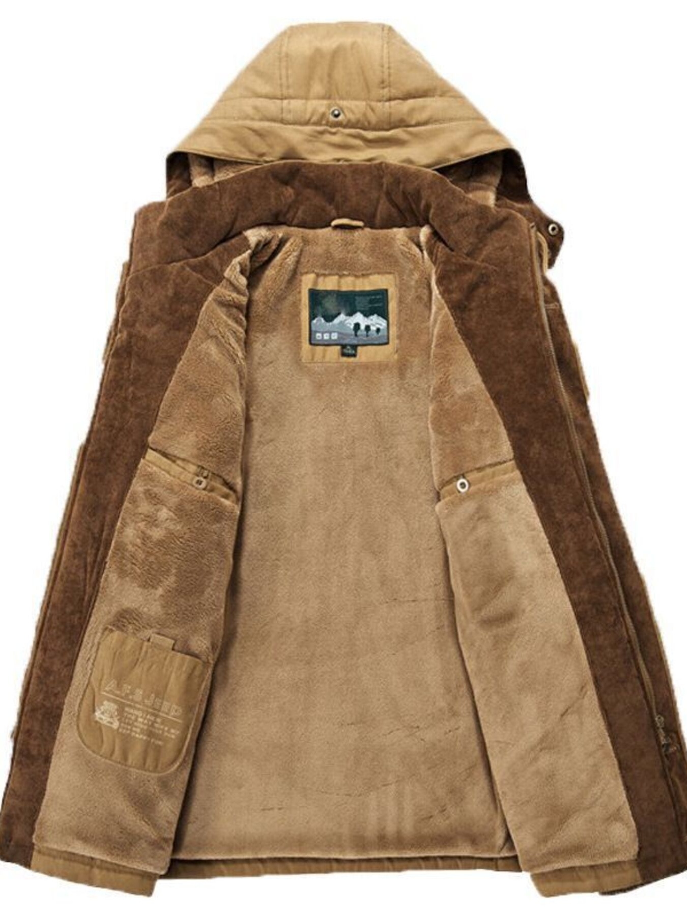 Men's Plus Size Zip Up Hooded Winter Coat