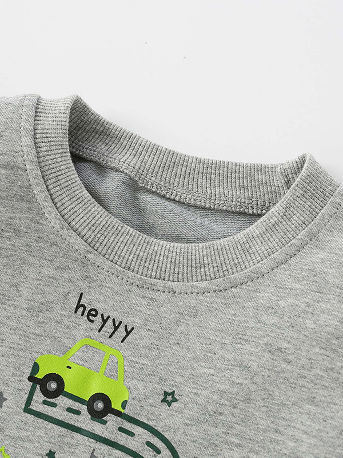 Children's Cartoon Car Crew Neck Sweatshirt