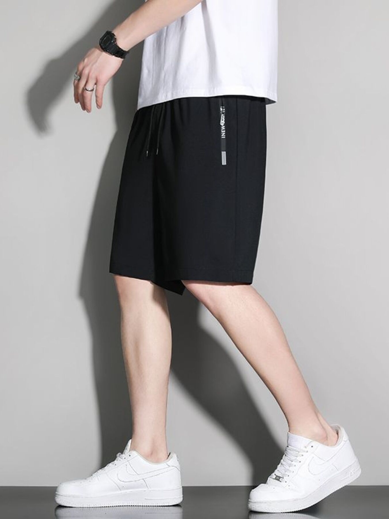 Men's Plus Size Drawstring Shorts with Pockets