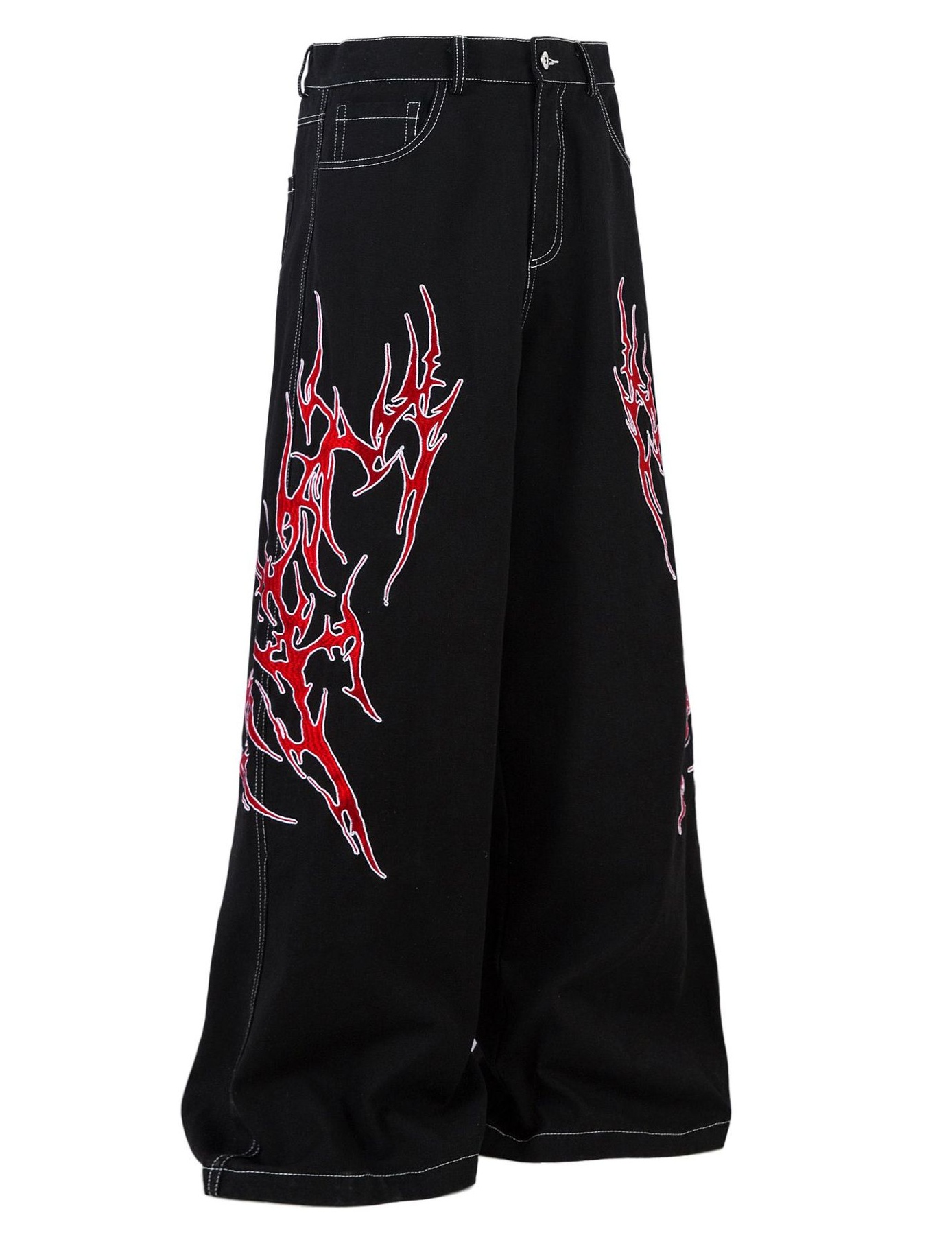 Men's Lightning Pattern Wide leg Jeans