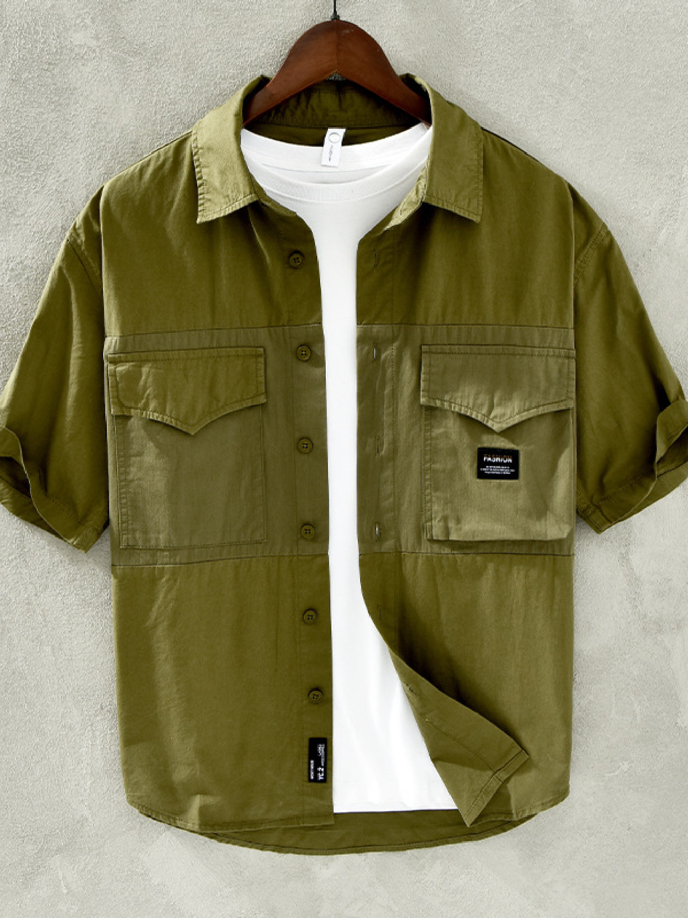 Men's Plus Size Button Up Short Sleeve Shirt