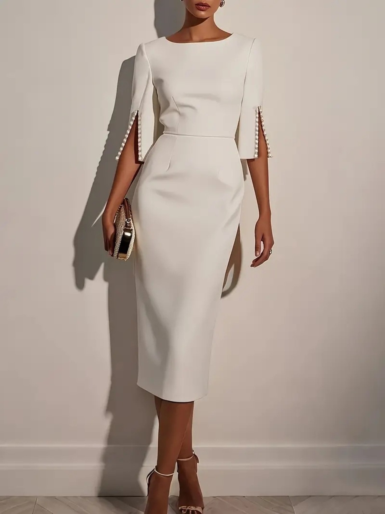 Slim-Fit Elegant Midi Dress