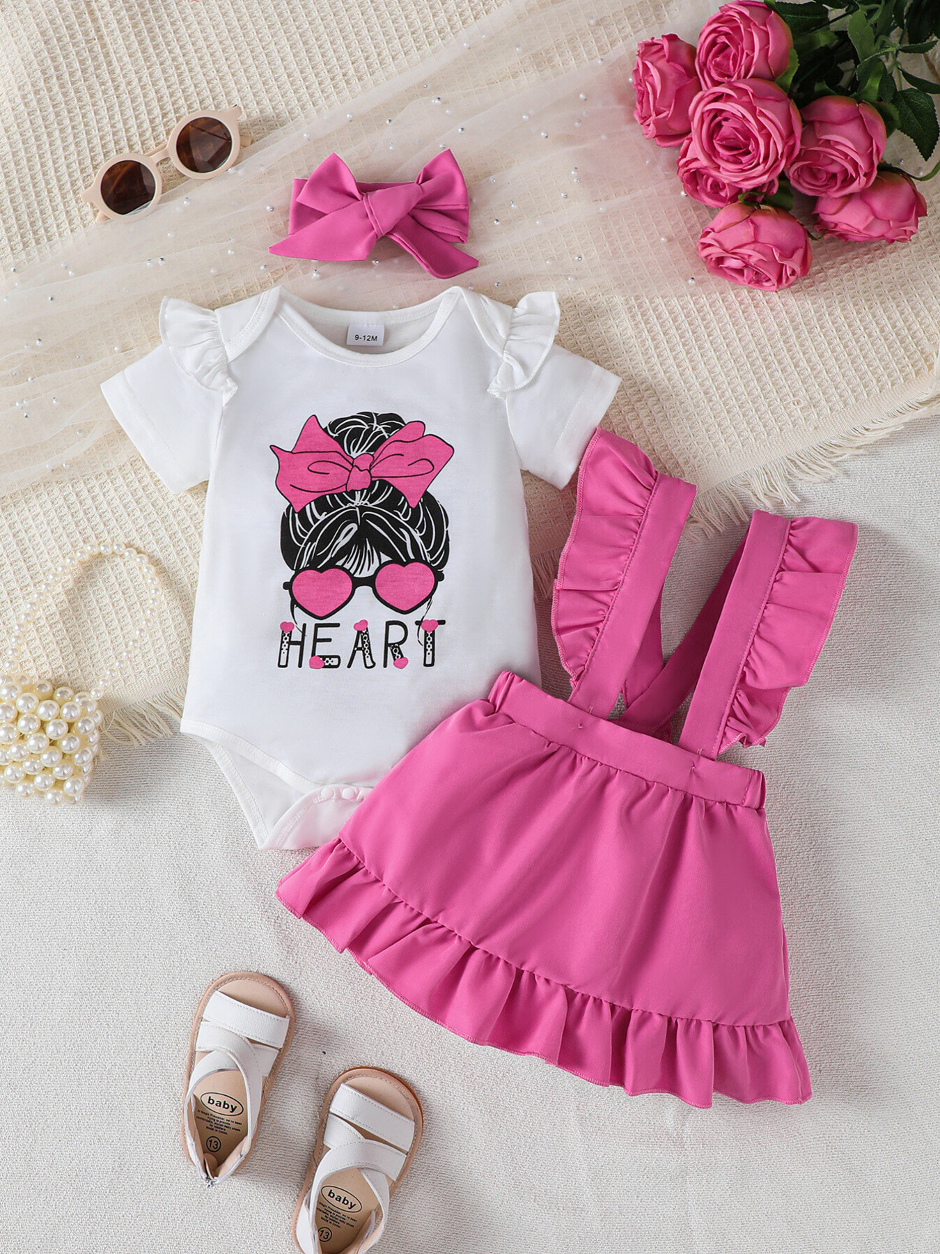 Children's Ruffled Graphic Bodysuit and Dress Set