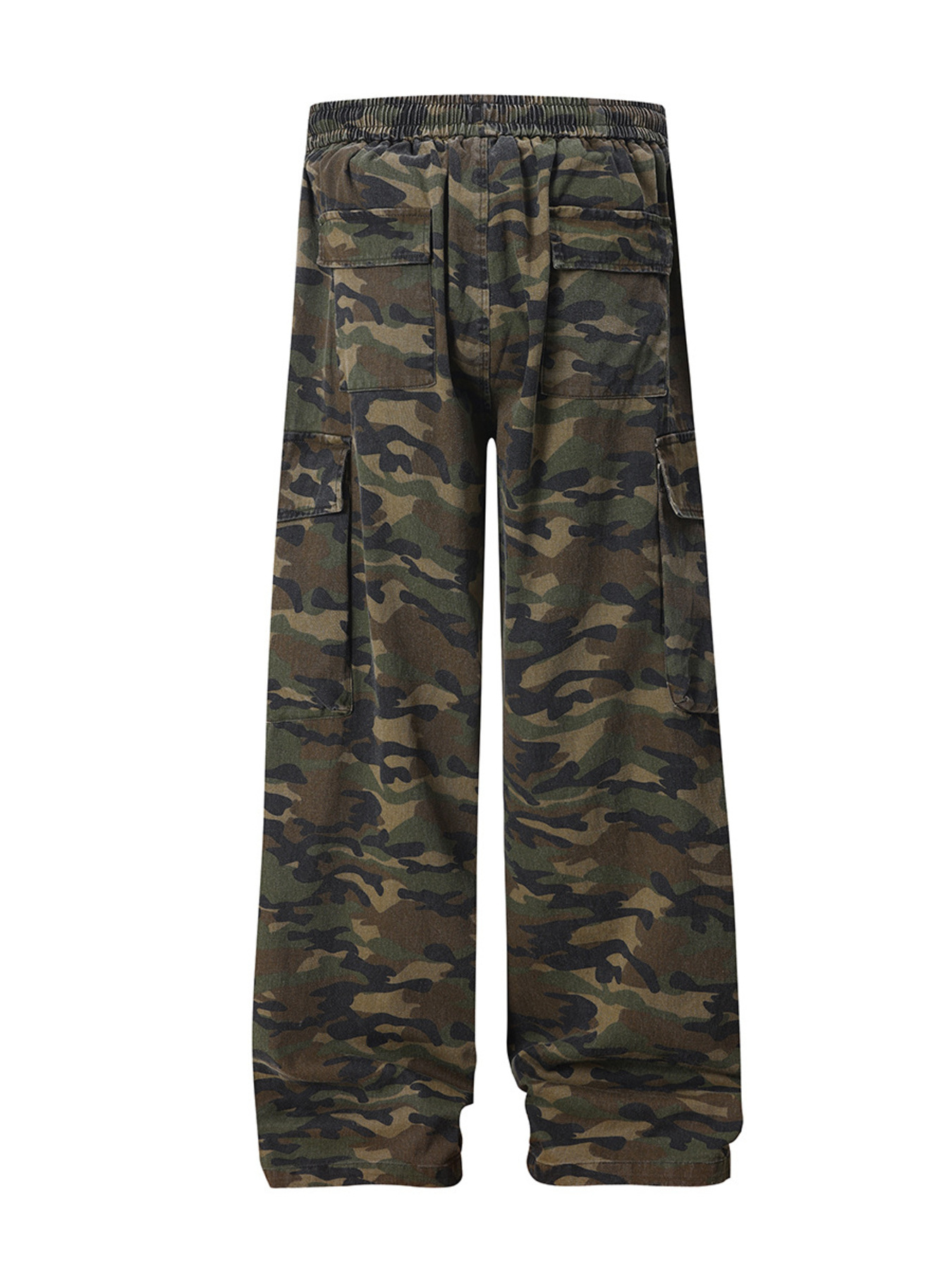 Men's Drawstring Camouflage Wide Leg Cargo Pants