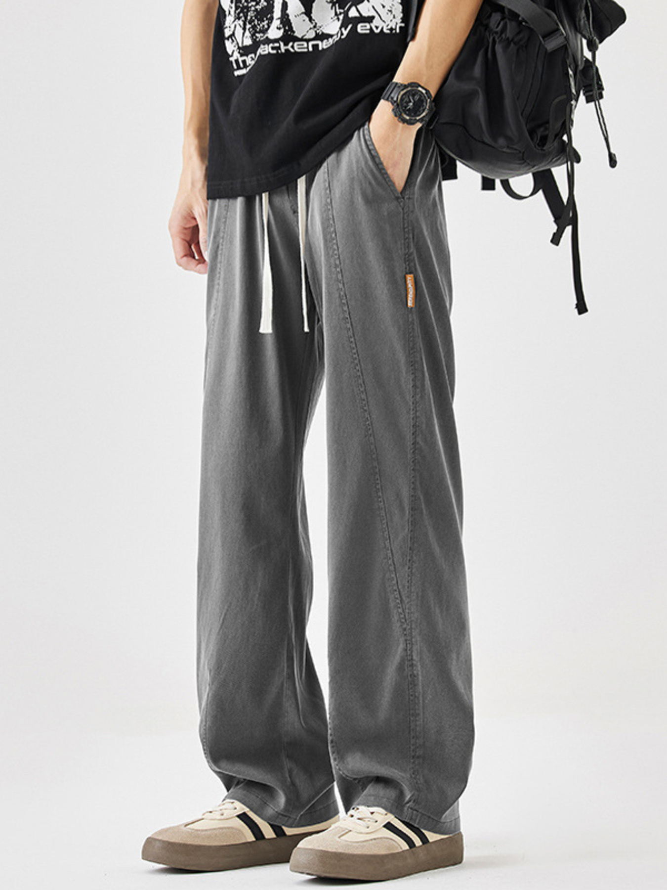 Men's Plus Size Casual Loose Wide Leg Pants