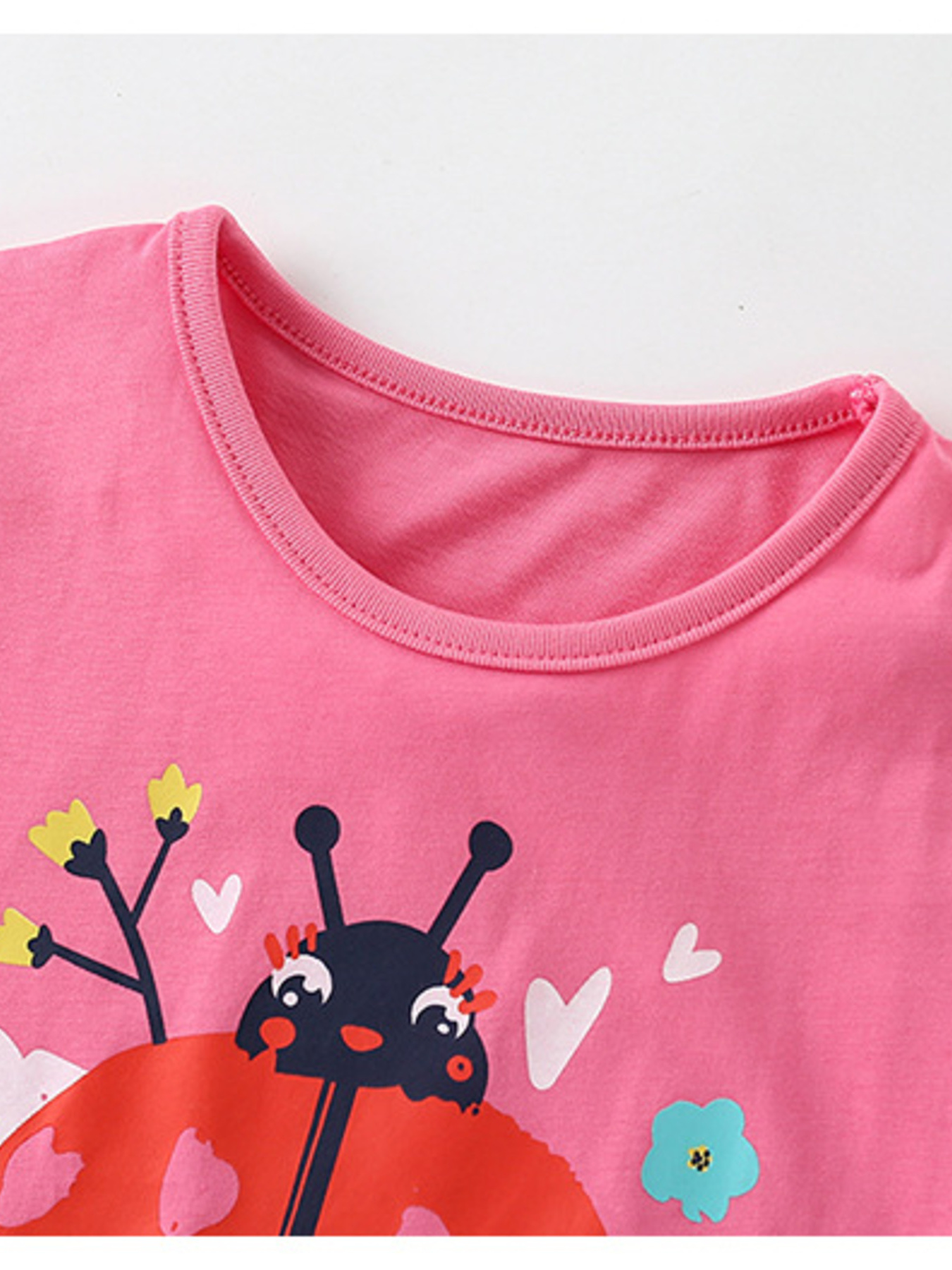 Children's Ladybug Graphic Ruffle Sleeve T-Shirt