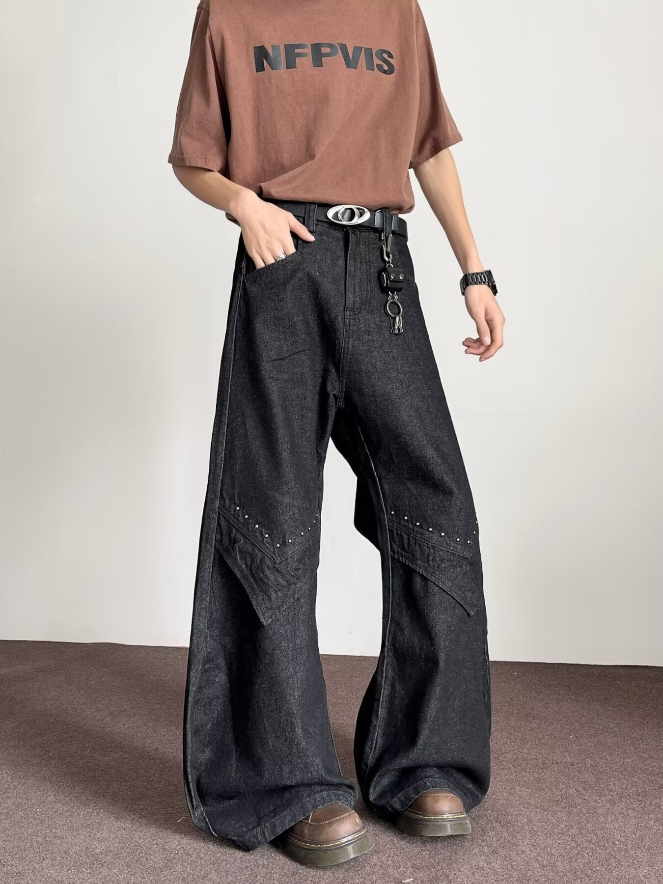 Men's Full Size Wide Leg Jeans Plus Size