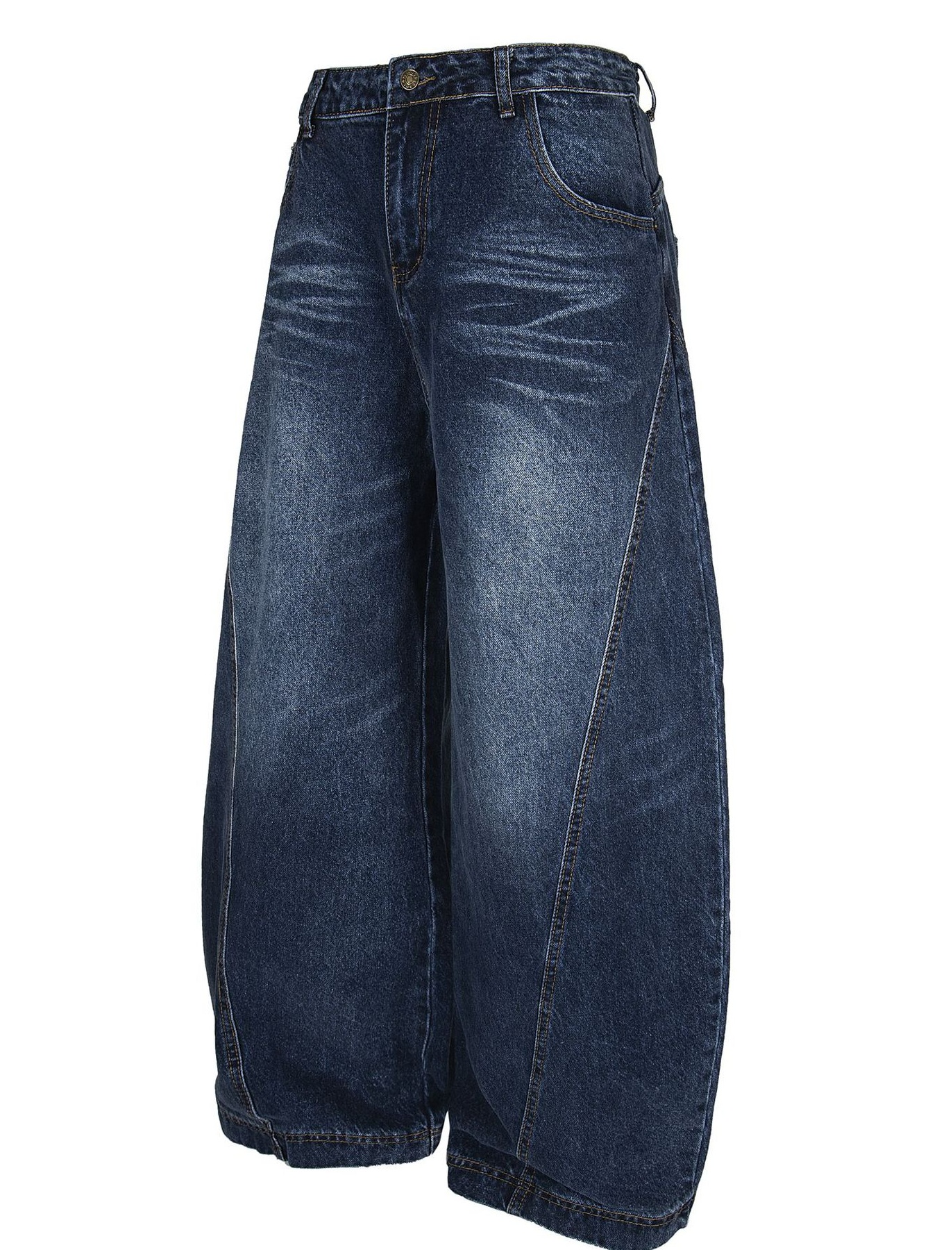 Men's Wide Leg Vintage Wash Jeans
