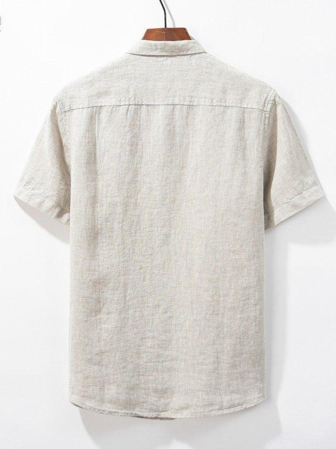 Men's Plus Size Short Sleeve Button-Up Shirt