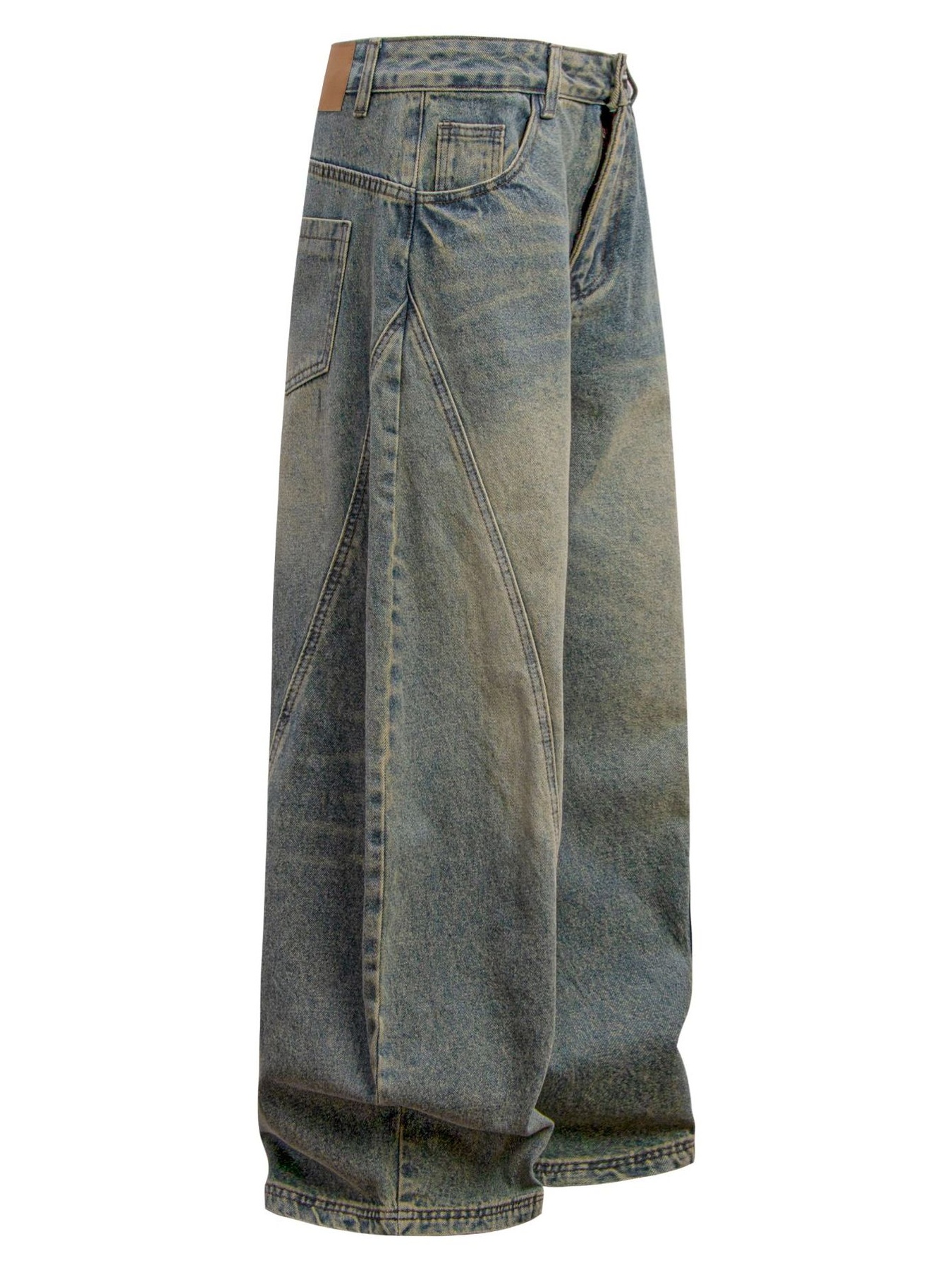 Men's Vintage Washed Curved Jeans