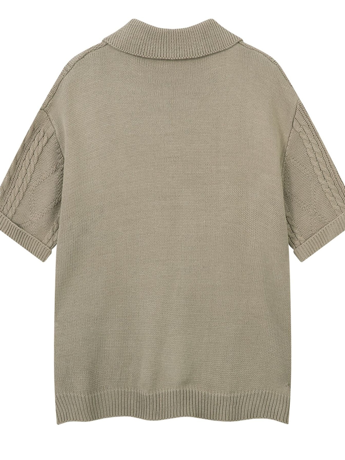 Men's Cable Knit Short Sleeve Knit Polo