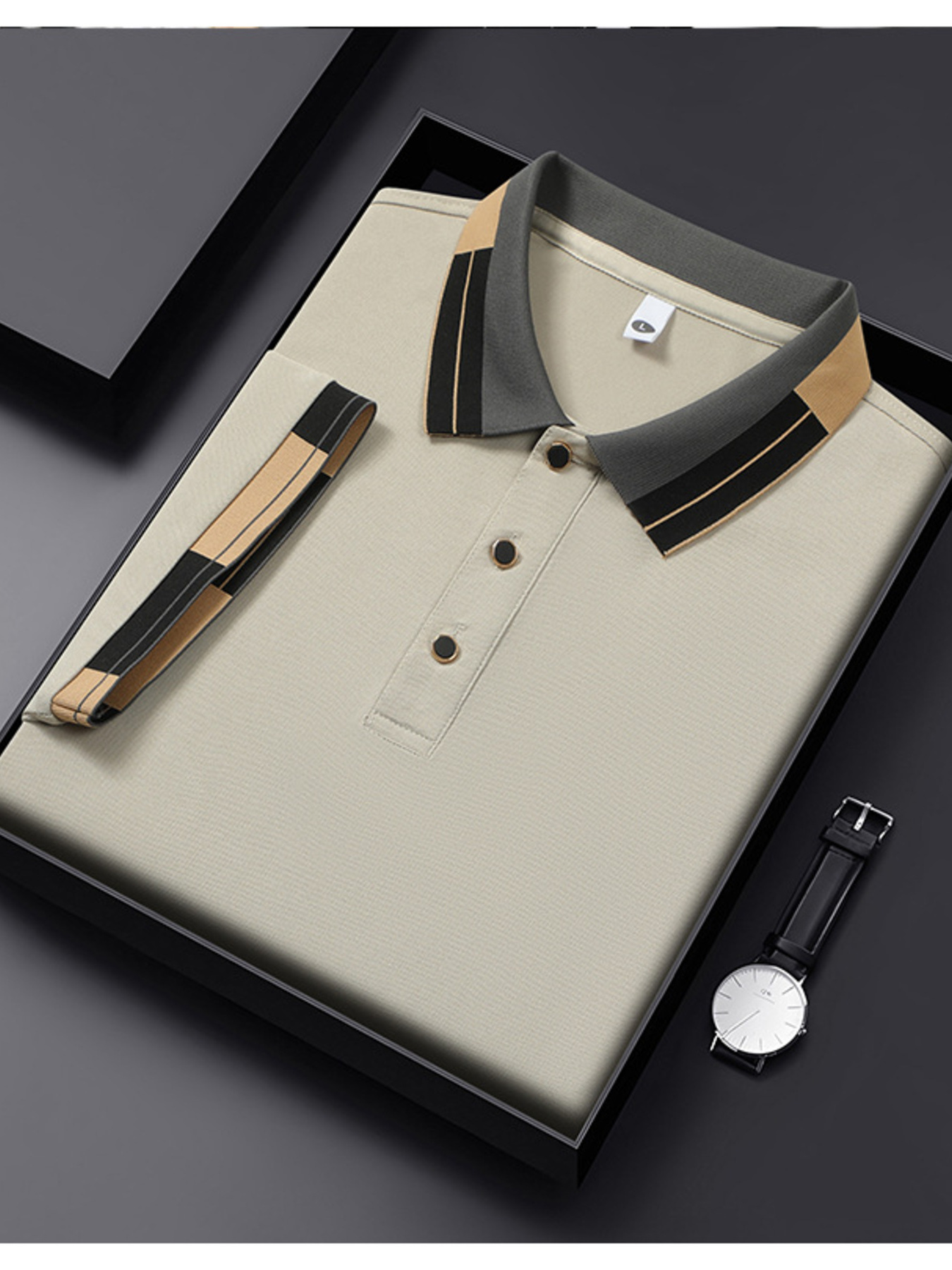 Men's Full Size Plus Size Button Detail Short Sleeve Polo Plus Size