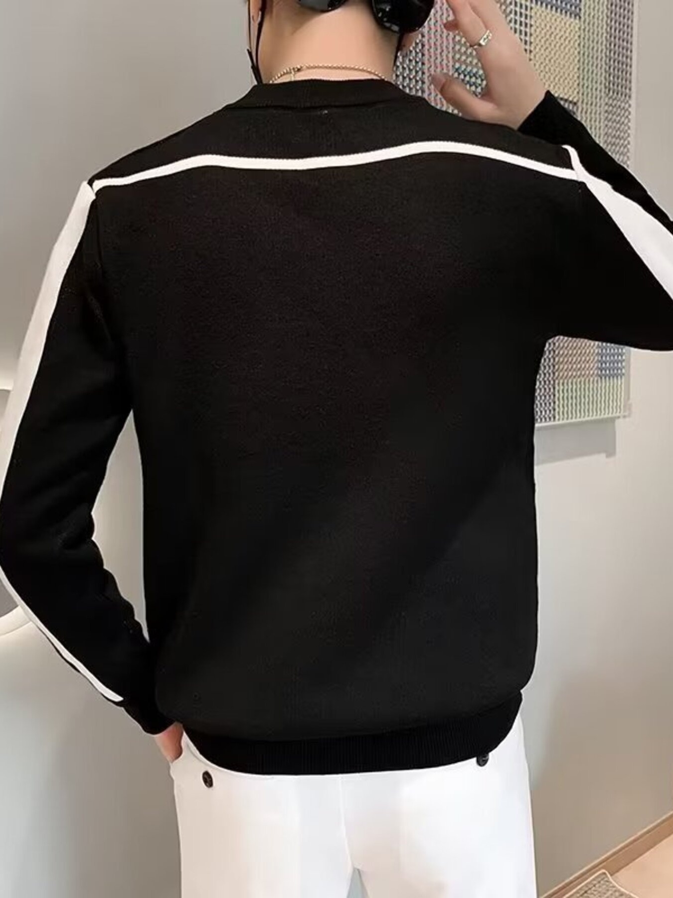 Men's Plus Size Color Block Knit Top