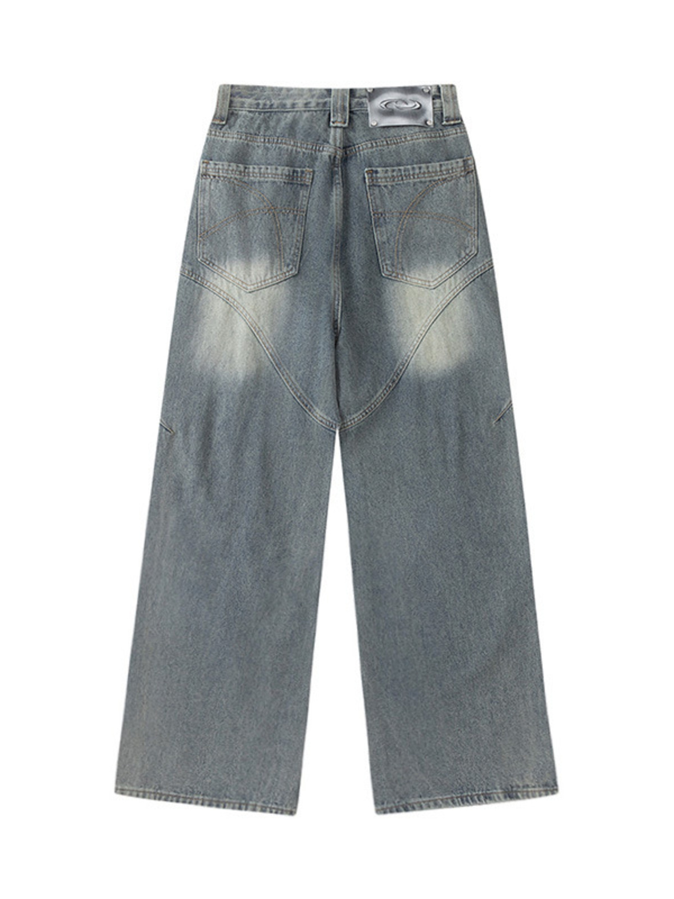 Men's Washed Wide Leg Jeans
