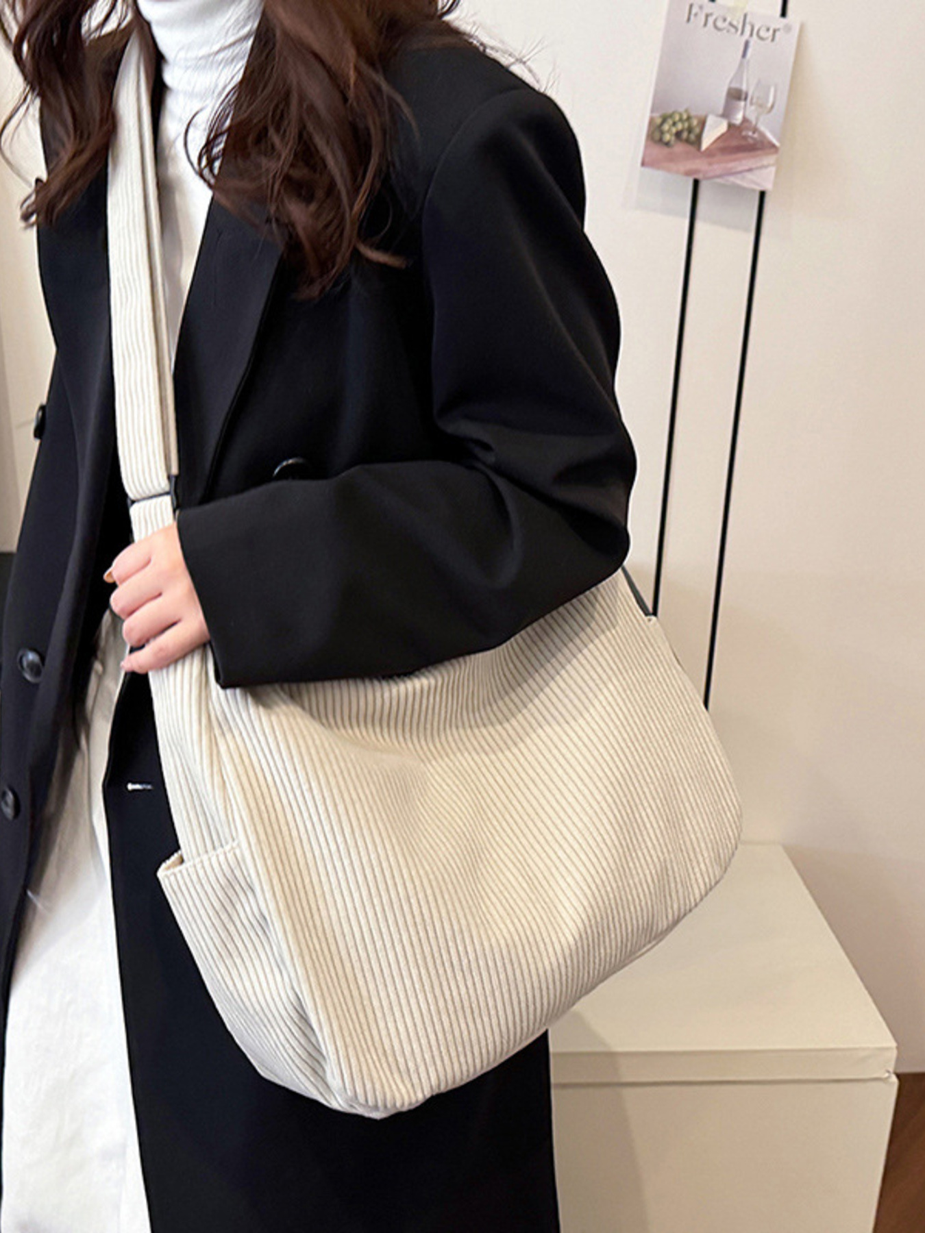 Casual Corduroy Crossbody Bag