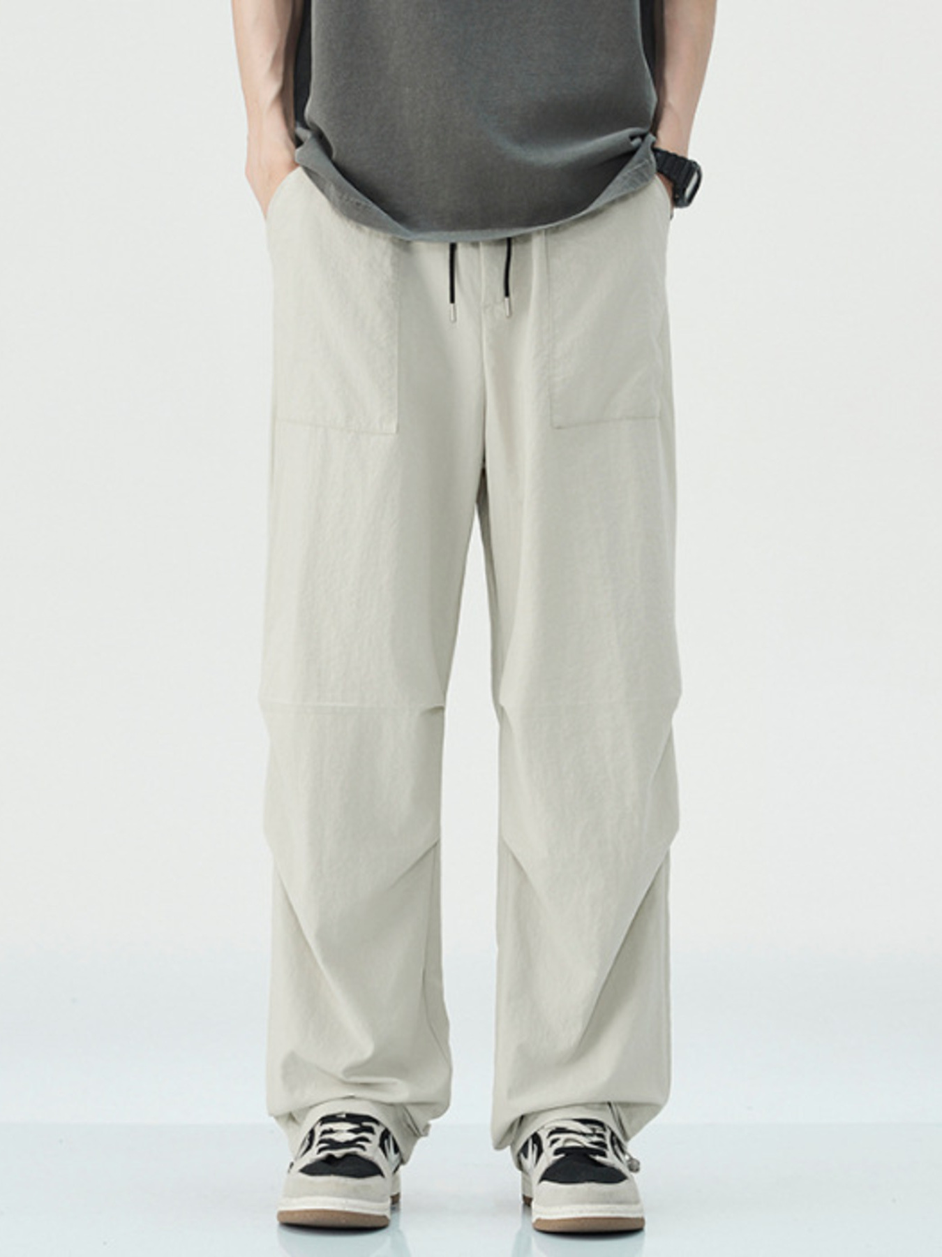 Men's Drawstring Wide Leg Pants