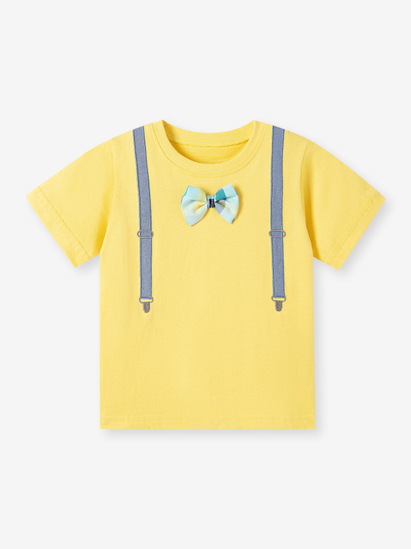 Children's Bow Embroidered Round Neck T-Shirt