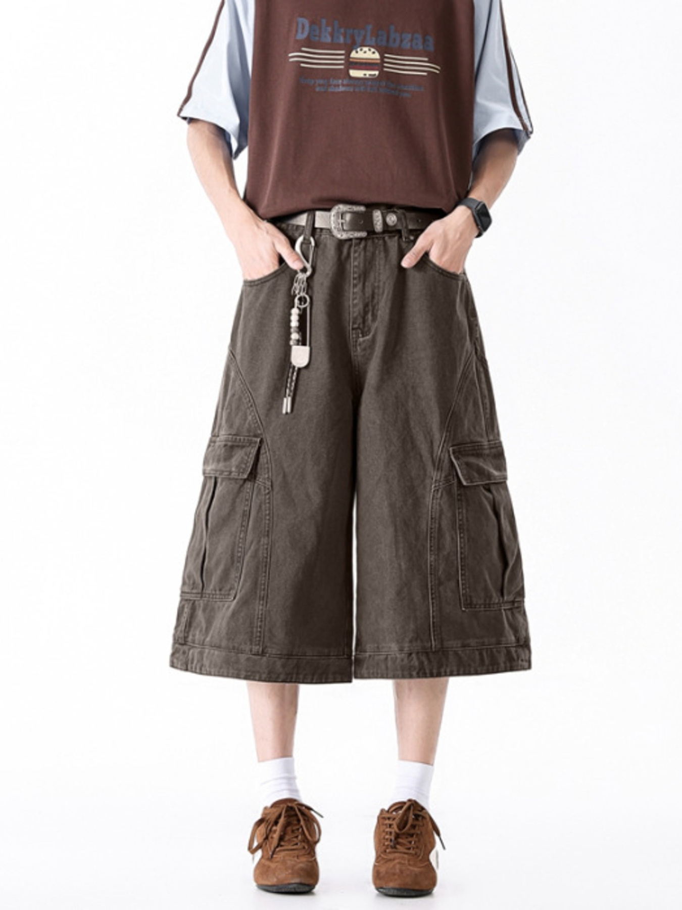 Men's Full Size Wide Leg Cargo Shorts Plus Size