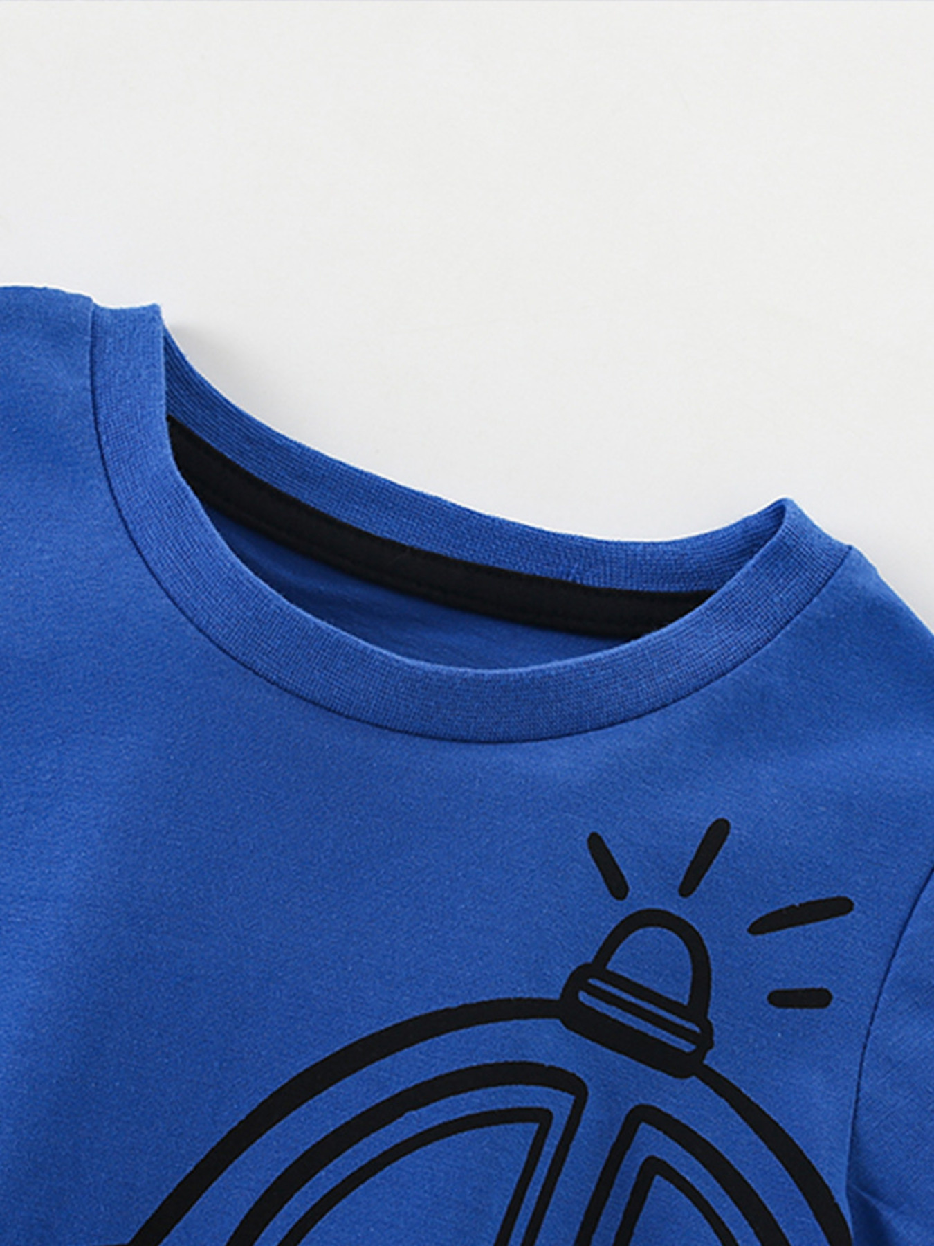 Children's Fun Police Car Graphic Short Sleeve T-Shirt