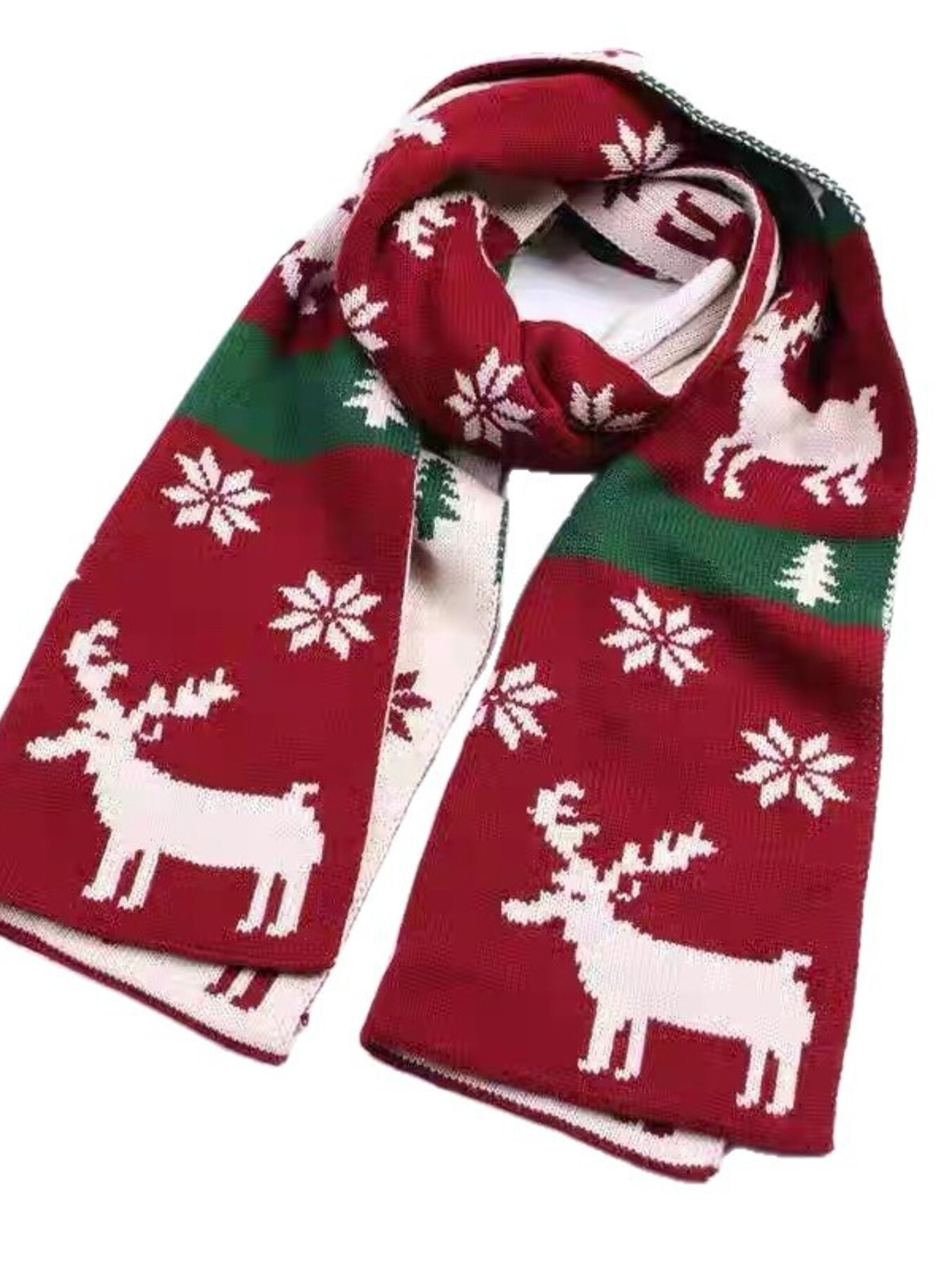 Christmas Reindeer Knitted Scarf
