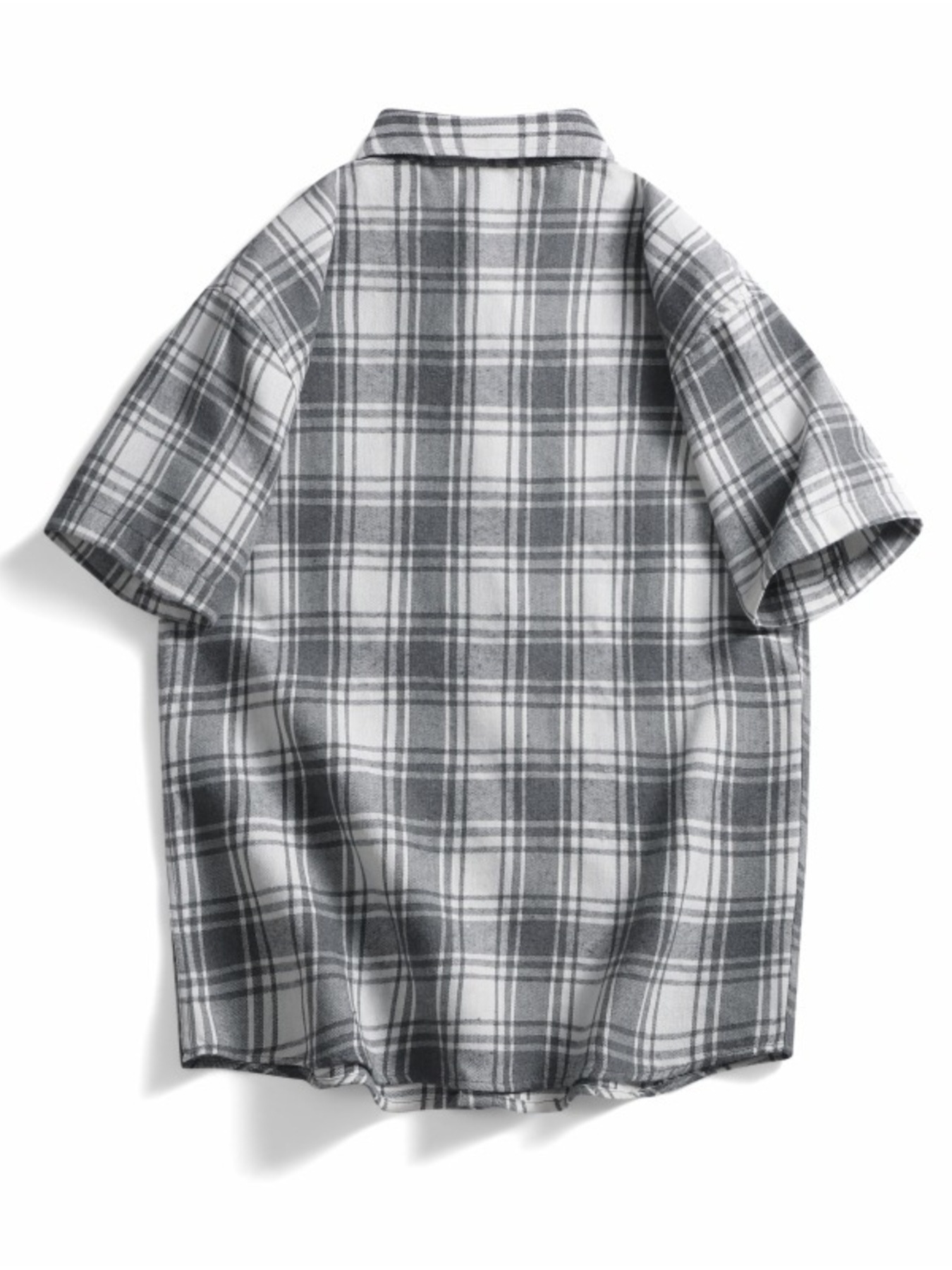 Men's Plus Size Casual Plaid Short Sleeve Shirt