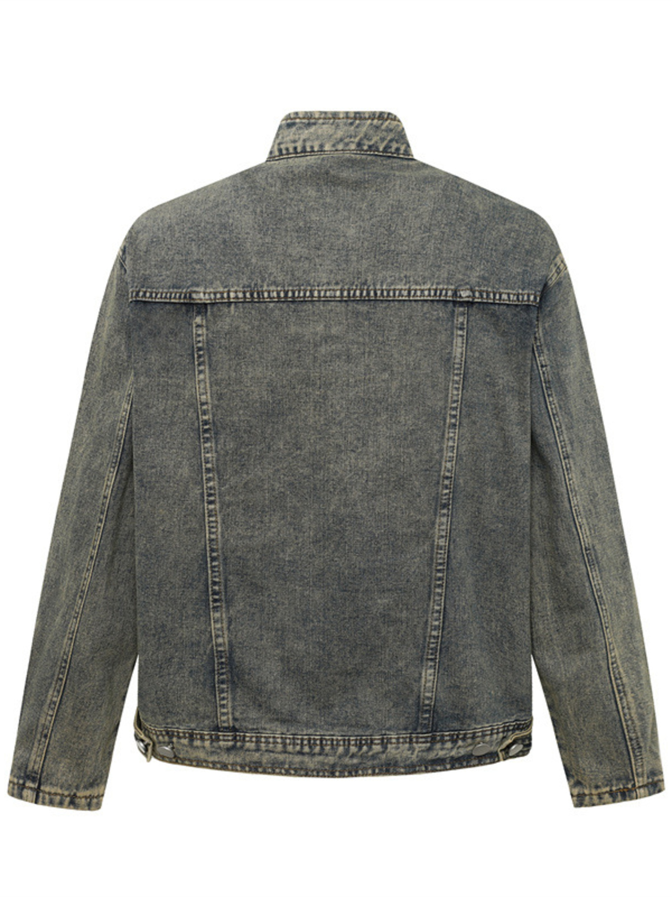 Men's Plus Size Zip Up Long Sleeve Denim Jacket