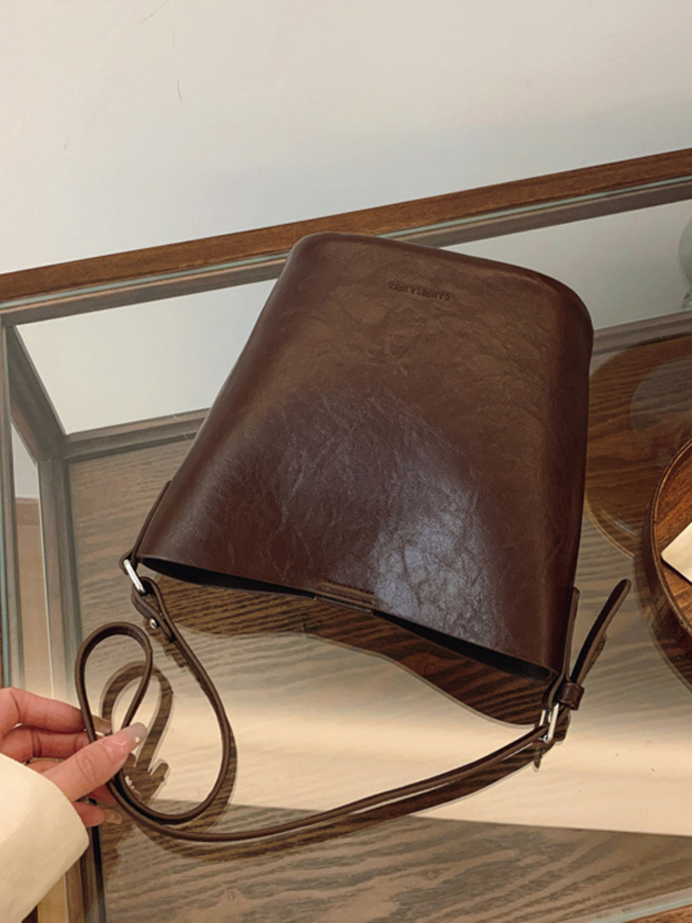 Vintage Style Bucket Crossbody Bag