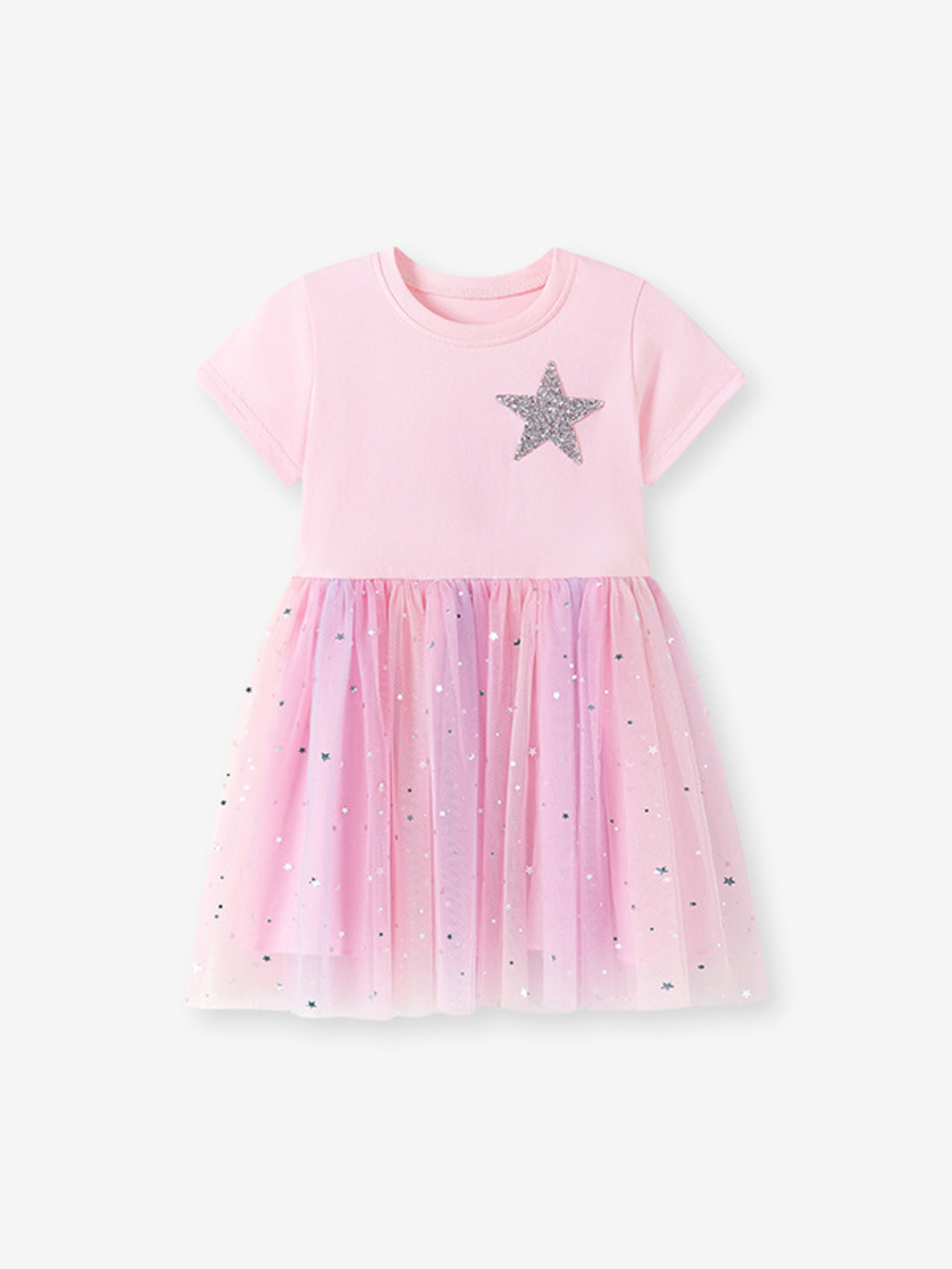 Children's Star Short Sleeve Tulle Dress