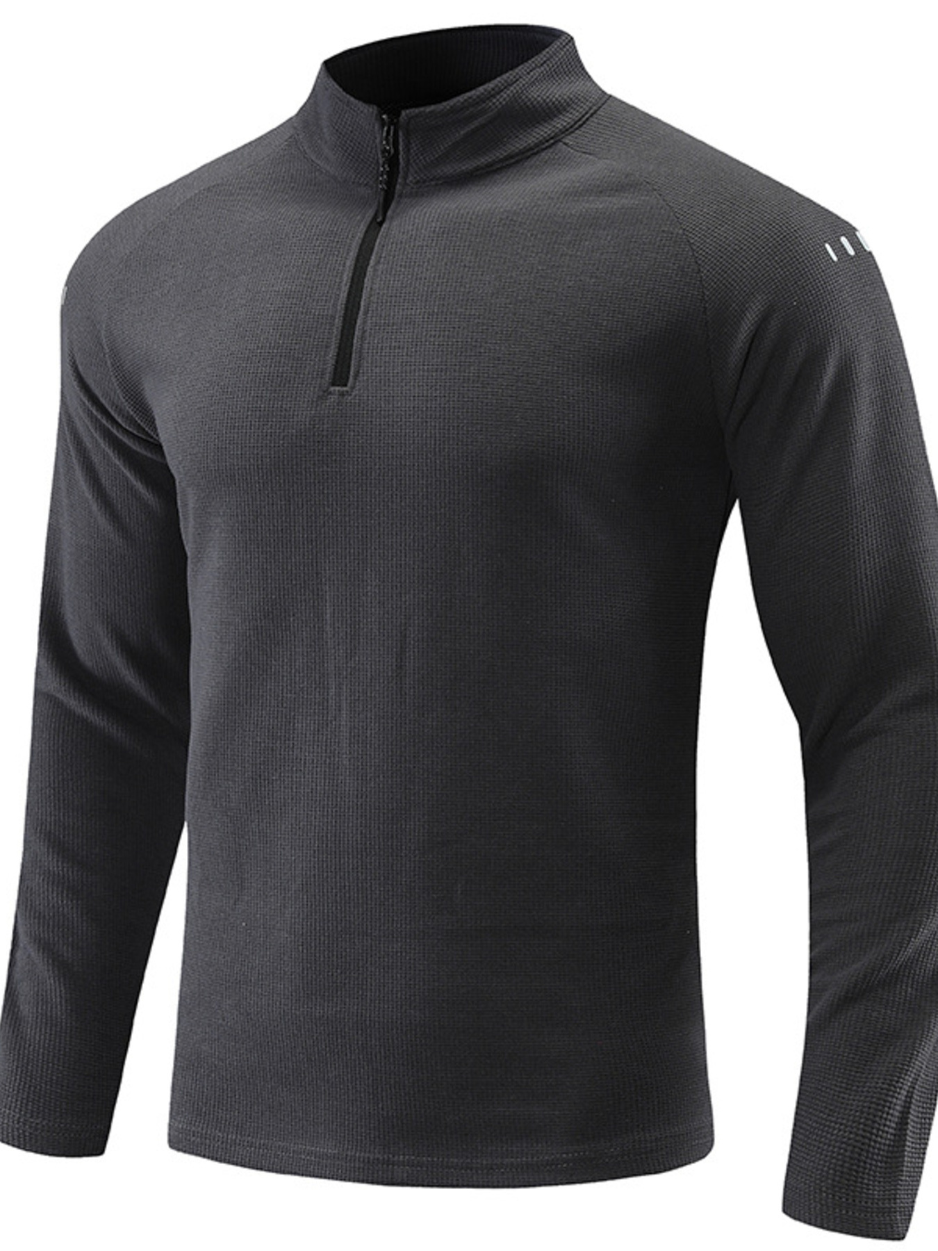Men's Plus Size Quarter-Zip Polo with Moisture-Wicking Technology