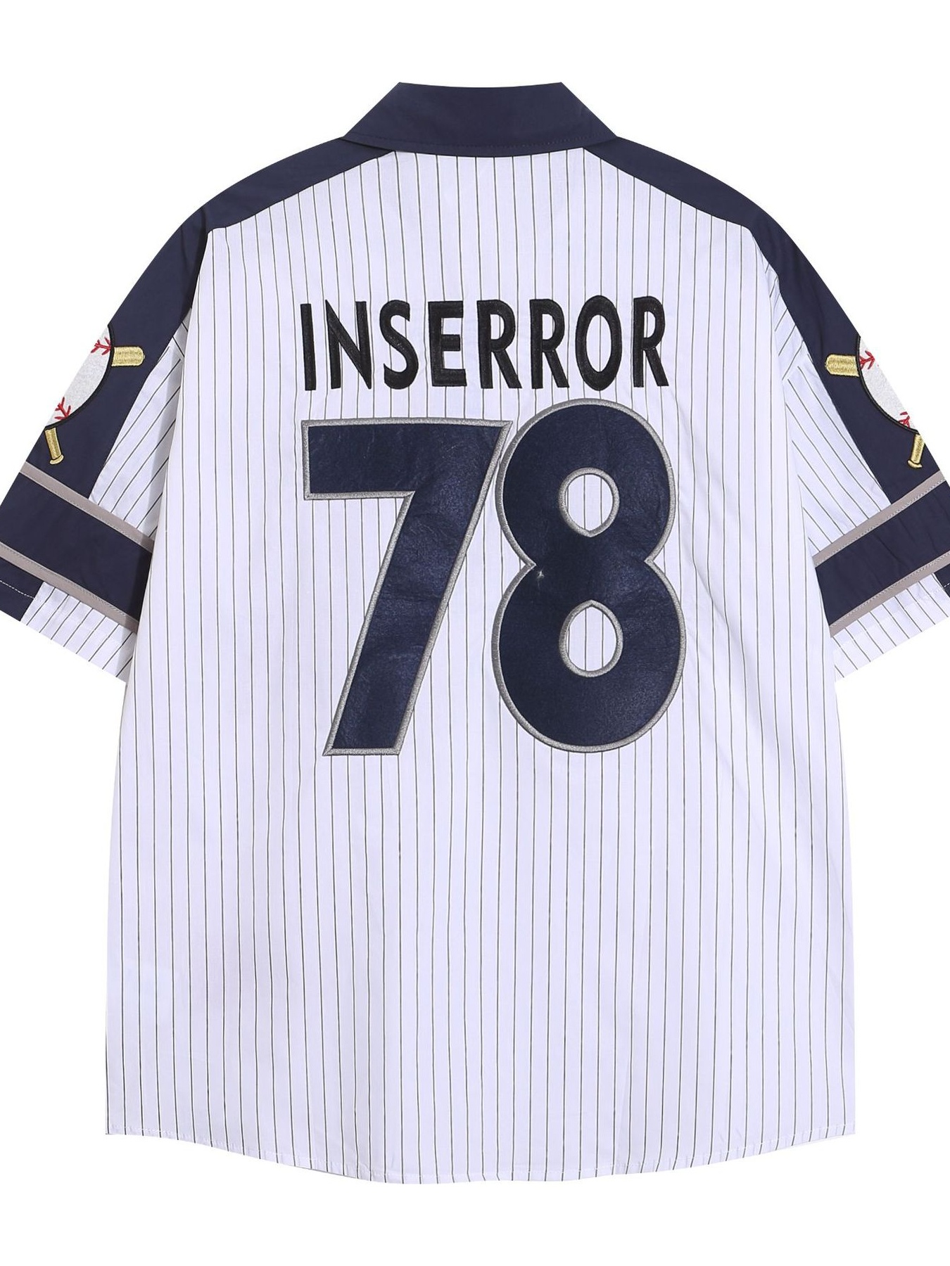 Men's Retro Baseball Style Short Sleeve Button-Up Shirt