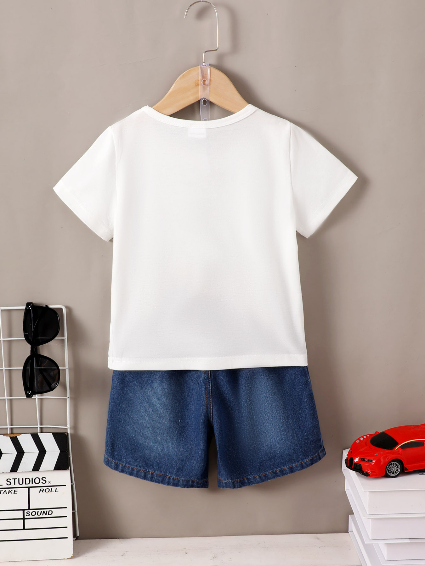 Children's Truck Graphic Tee & Ripped Denim Shorts Set