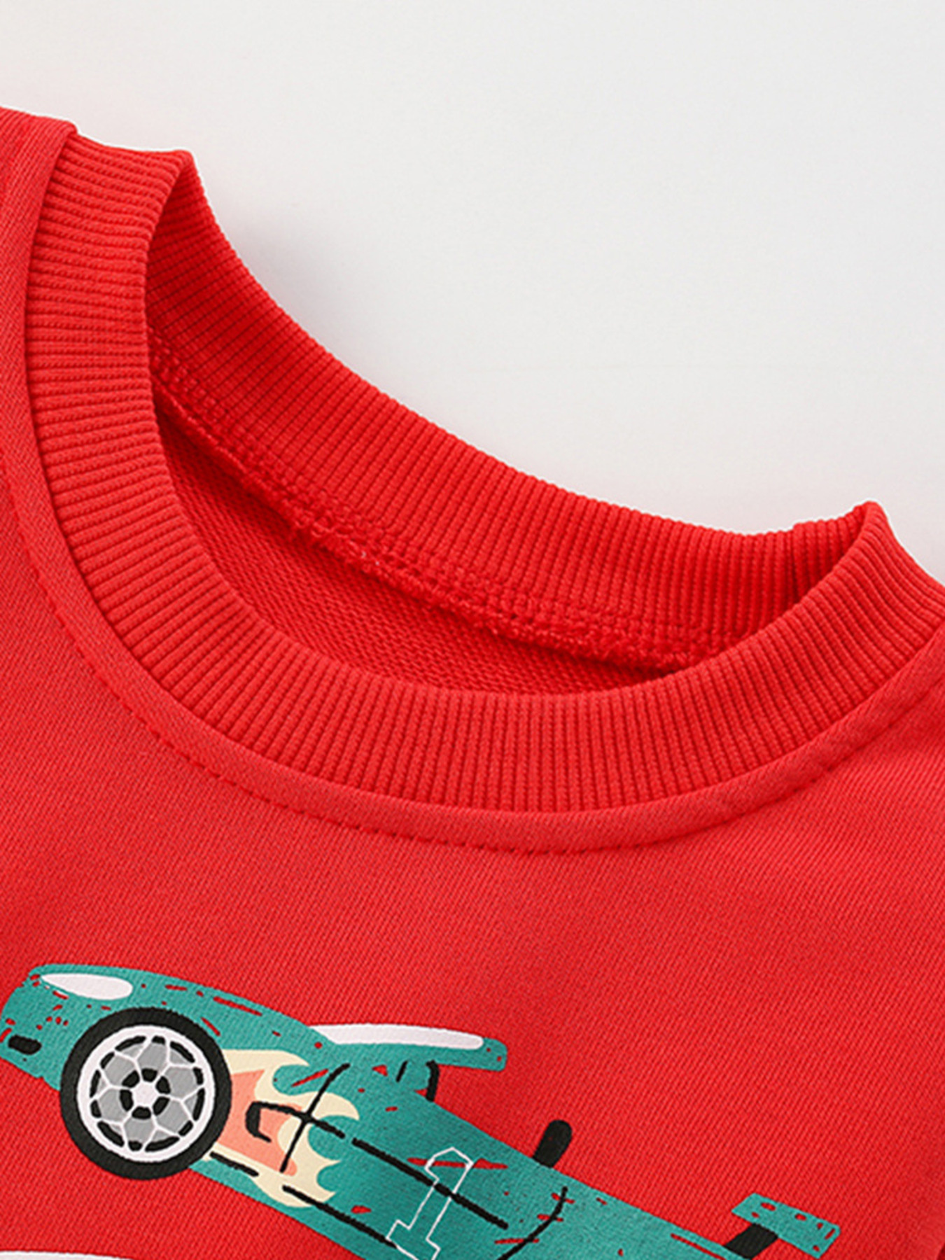 Children's Colorful Car Crew Neck Sweatshirt