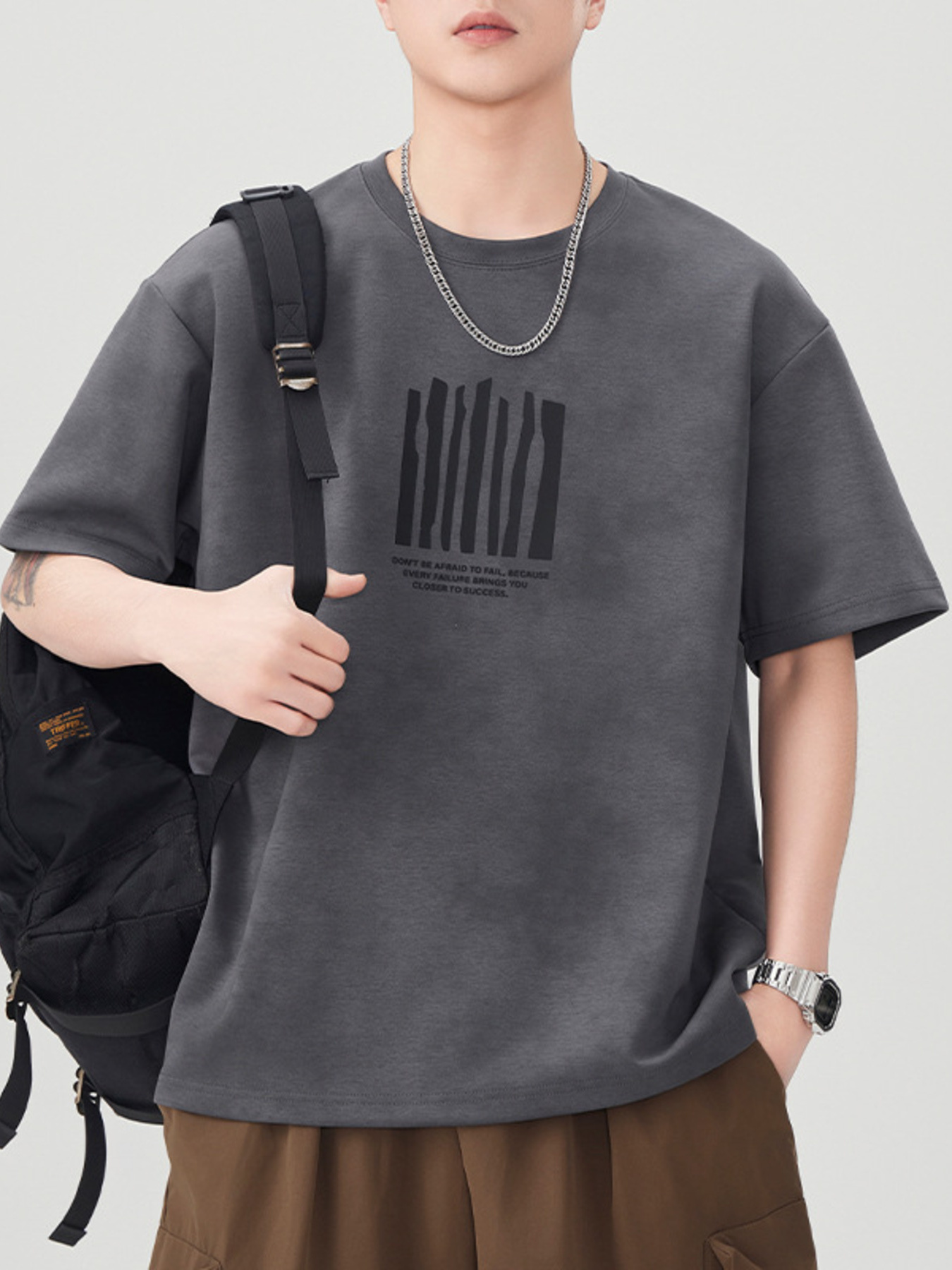 Men's Plus Size Round Neck Short Sleeve T-Shirt