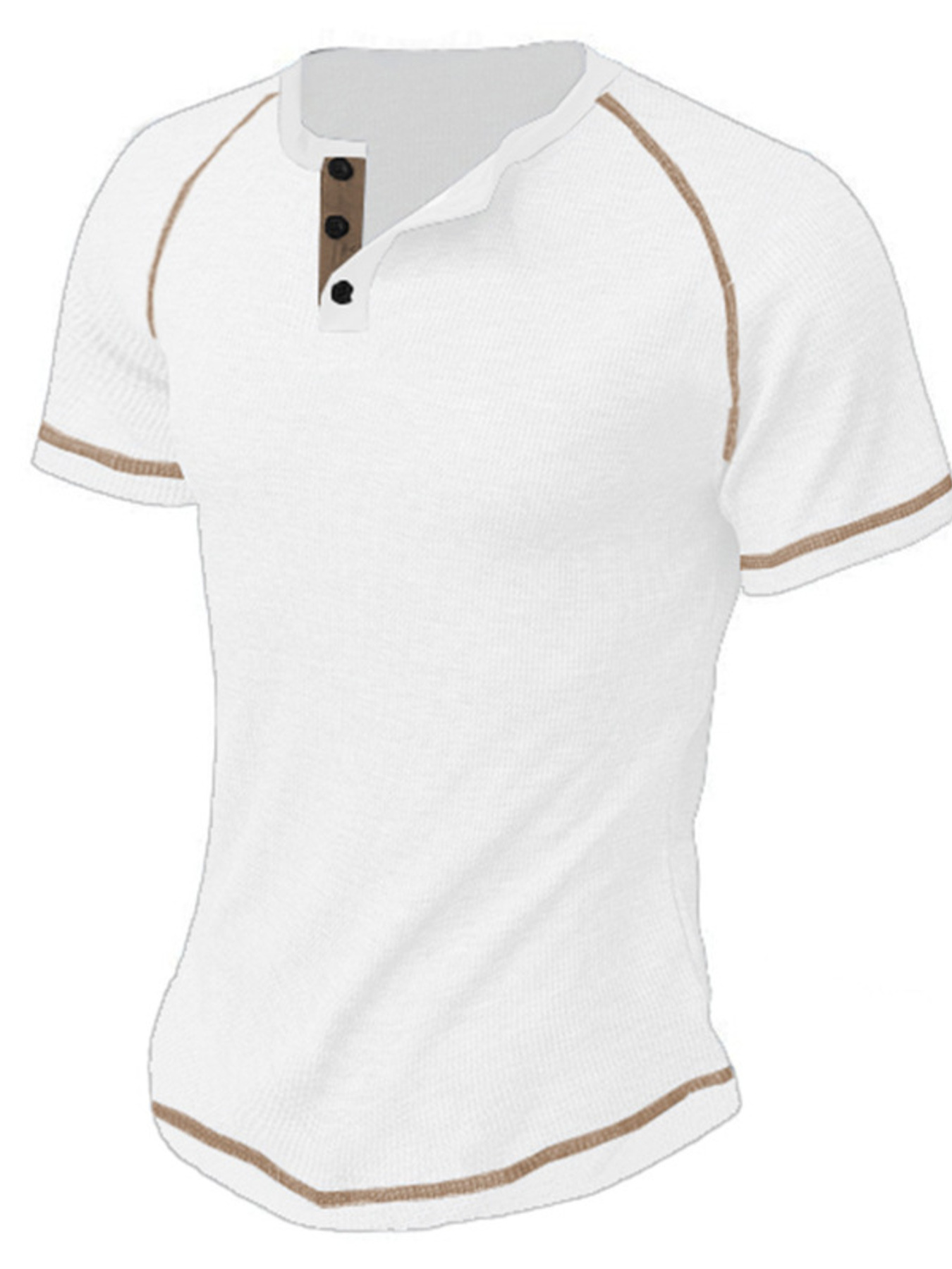 Men's Full Size Button Detail Short Sleeve T-Shirt Plus Size